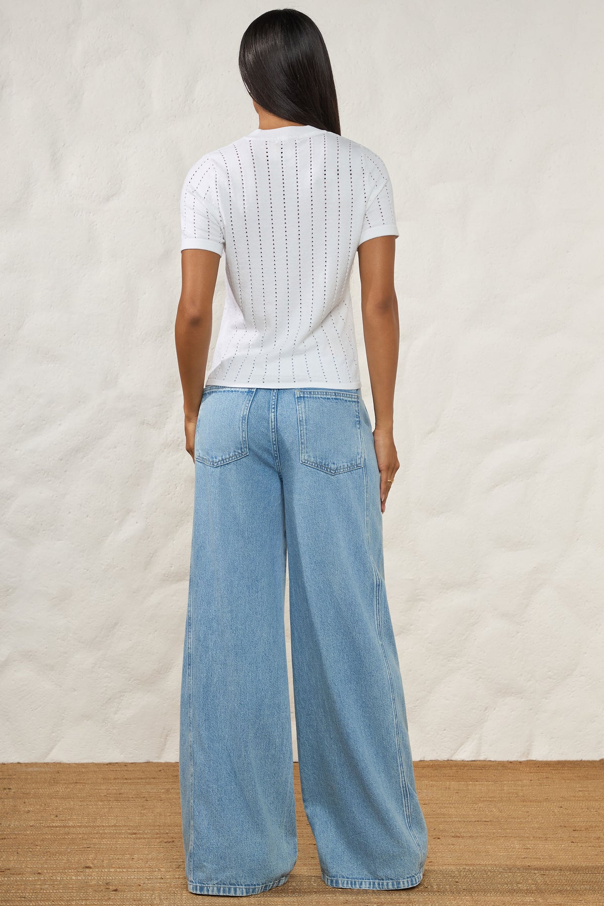 Calça Jeans Palazzo Clara Cintura Alta Resort - Doce Trama