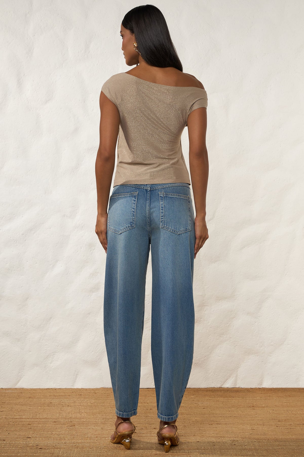 Calça Barrel Jeans Cintura Alta Resort - Doce Trama
