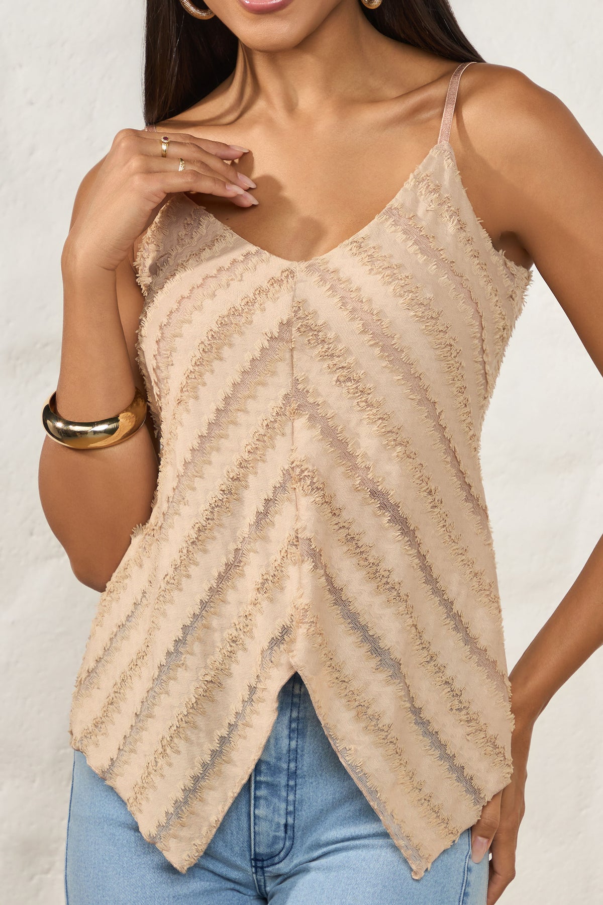 Blusa Feminina de Alça Tule Texturizado Resort - Doce Trama