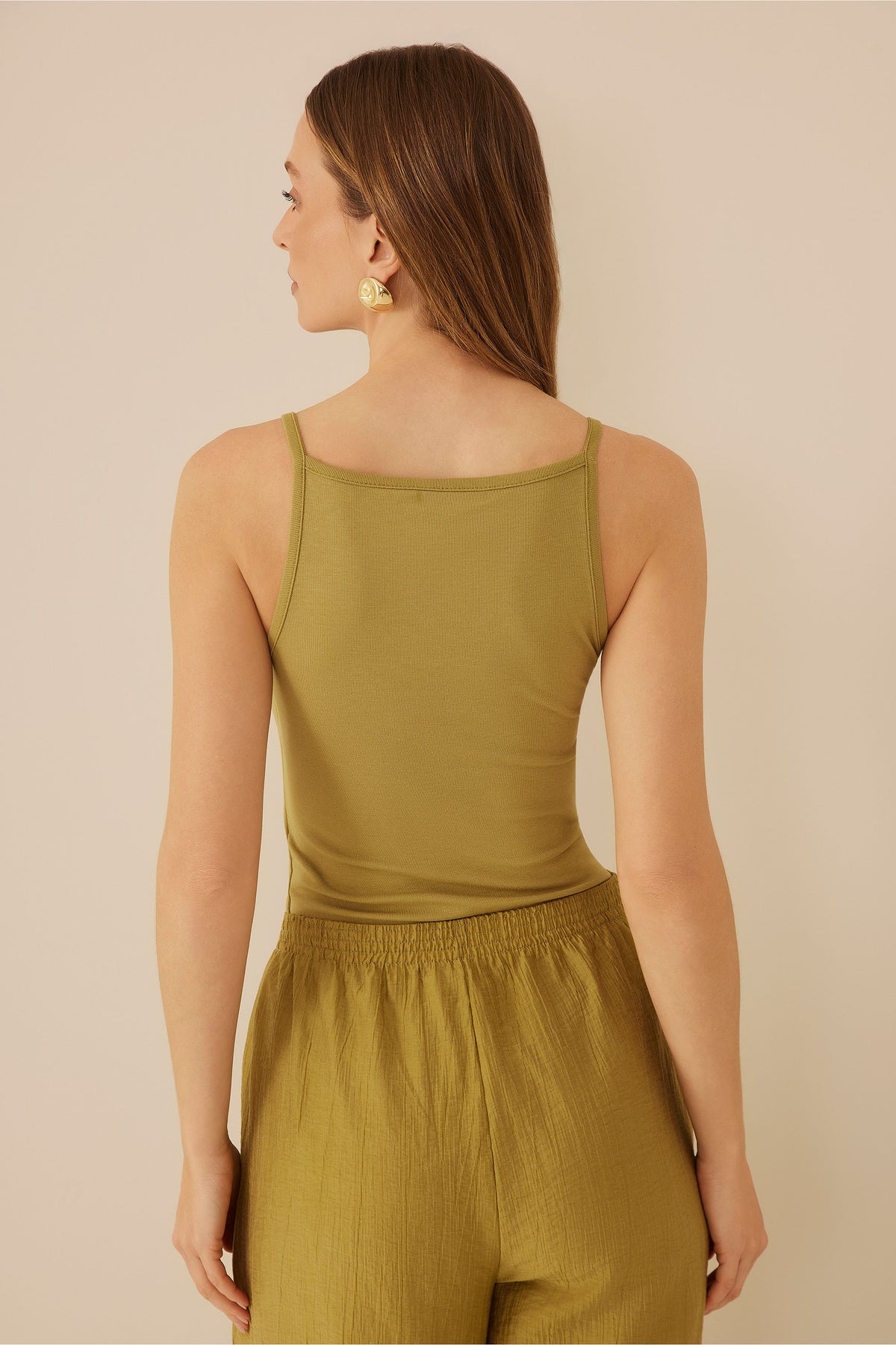 Blusa Regata Reta em Ribana Canelada Resort - Doce Trama