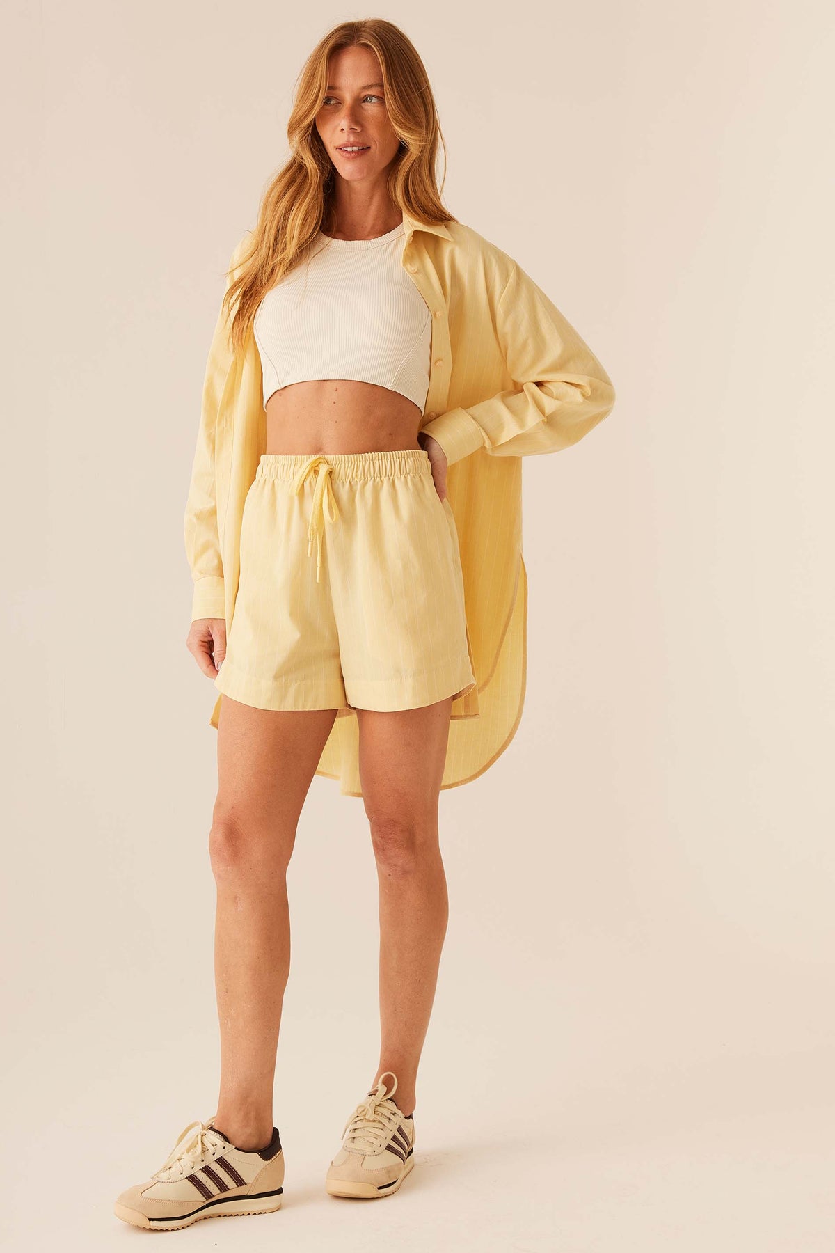 Camisa Oversized Tricoline Listrada Flow - Doce Trama