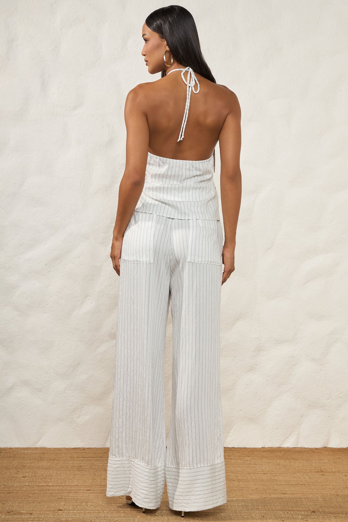 Calça Pantalona Risca de Giz Resort - Doce Trama