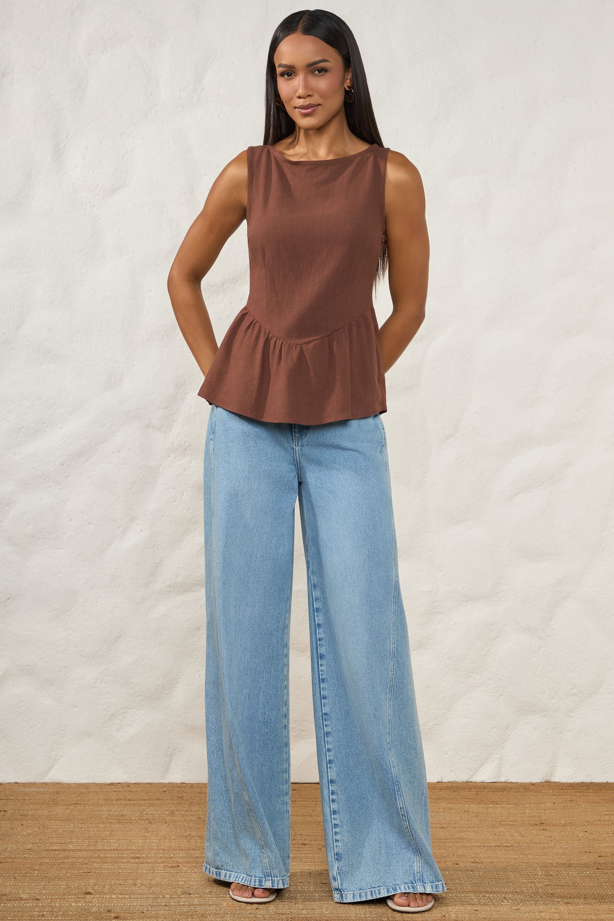 Blusa Peplum em Tecido Plano Resort - Doce Trama