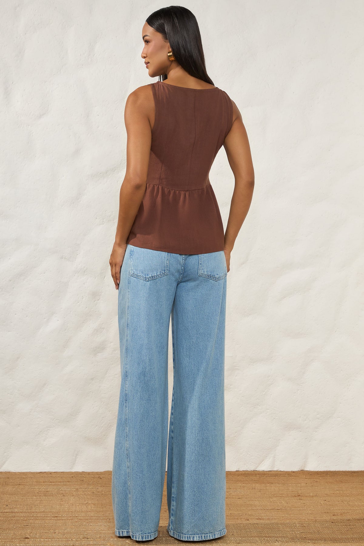 Blusa Peplum em Tecido Plano Resort - Doce Trama