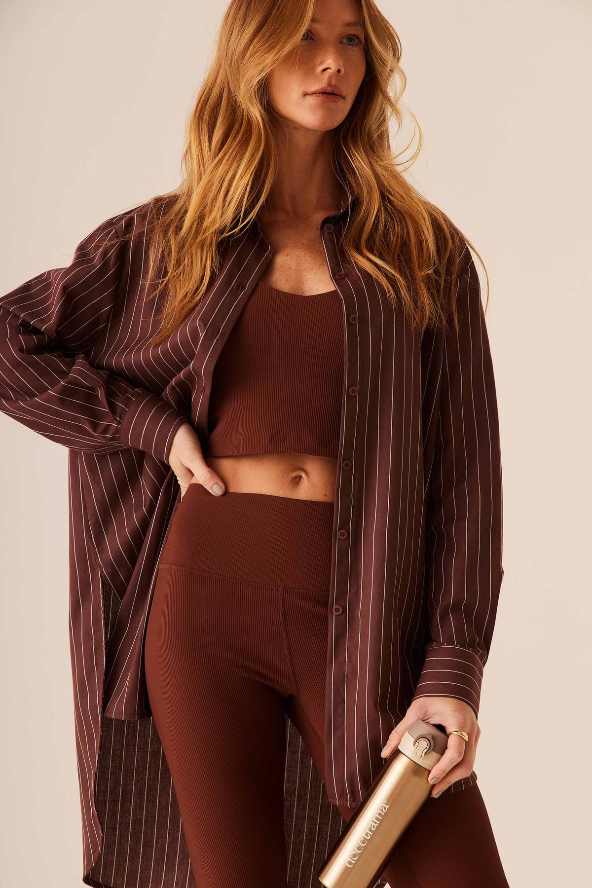 Calça Legging Canelada Malha Poliamida Flow - Doce Trama