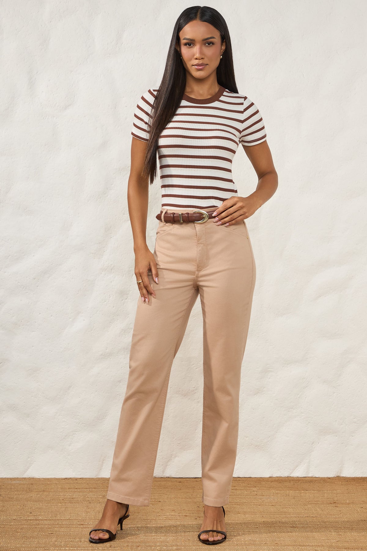 T-Shirt Feminina Ribana Canelada Listrada Resort- Doce Trama