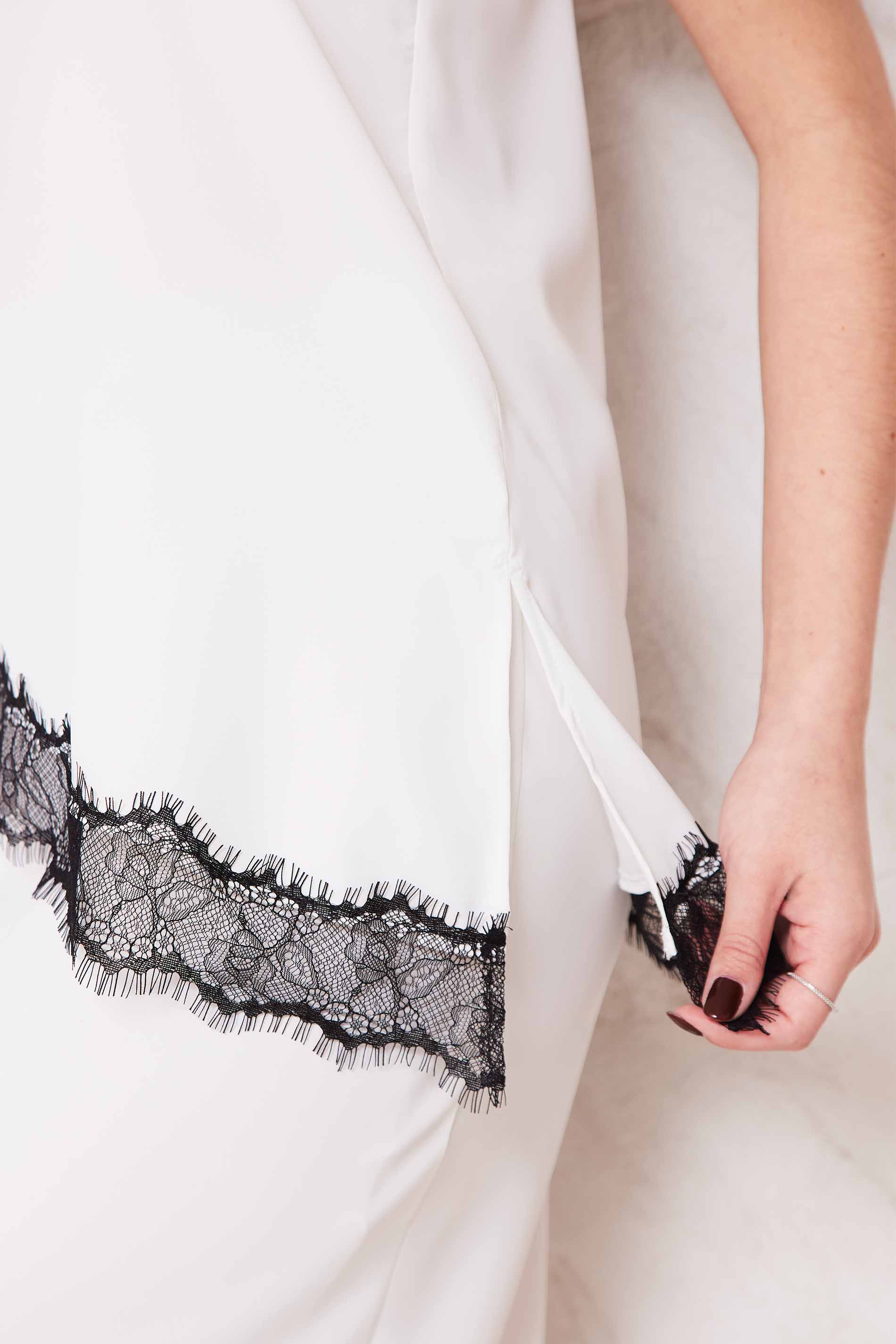 Blusa Feminina Alça em Cetim com Renda Sunset - Doce Trama