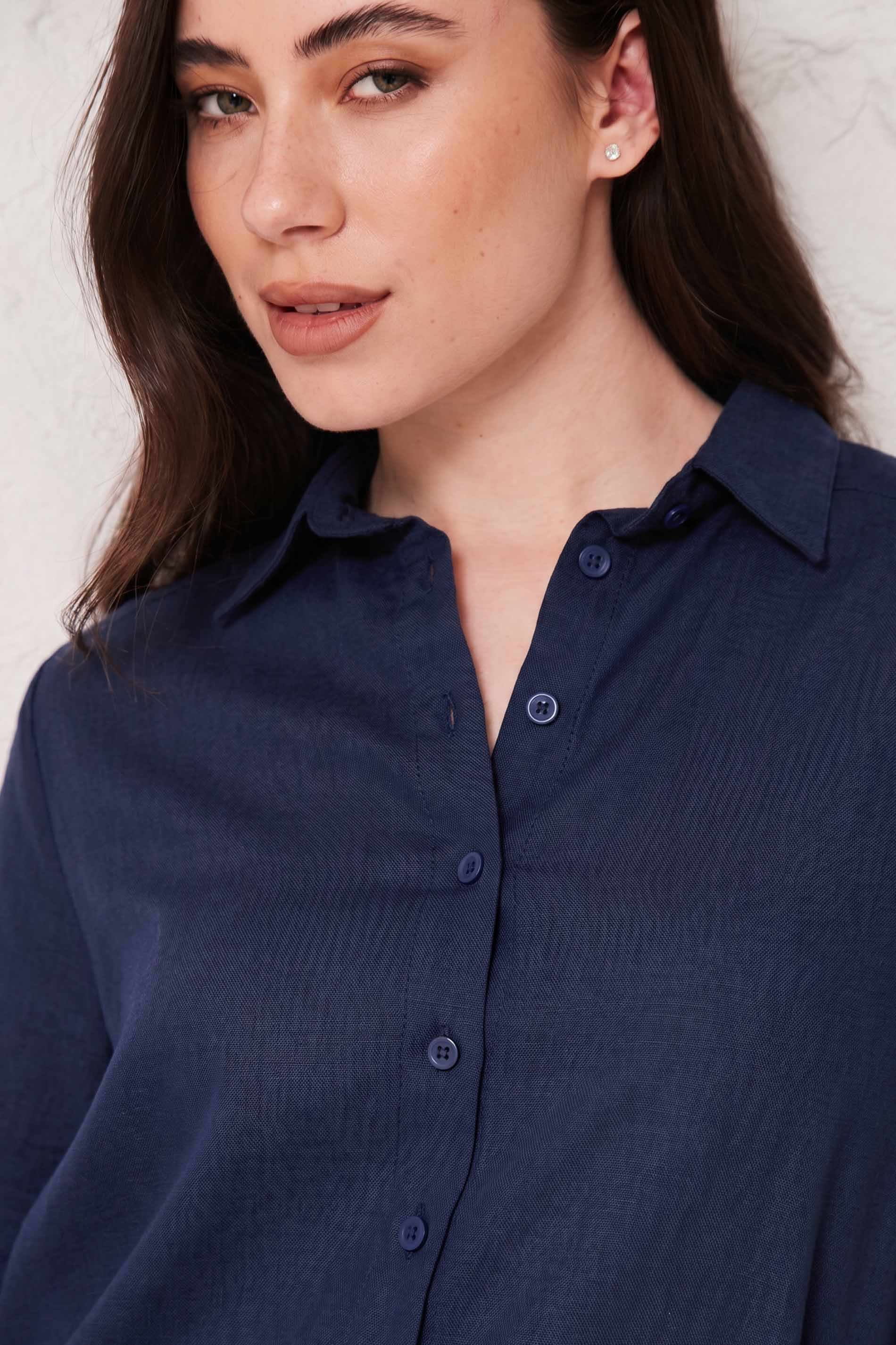 Camisa Feminina Manga Longa em Linho Sunset - Doce Trama