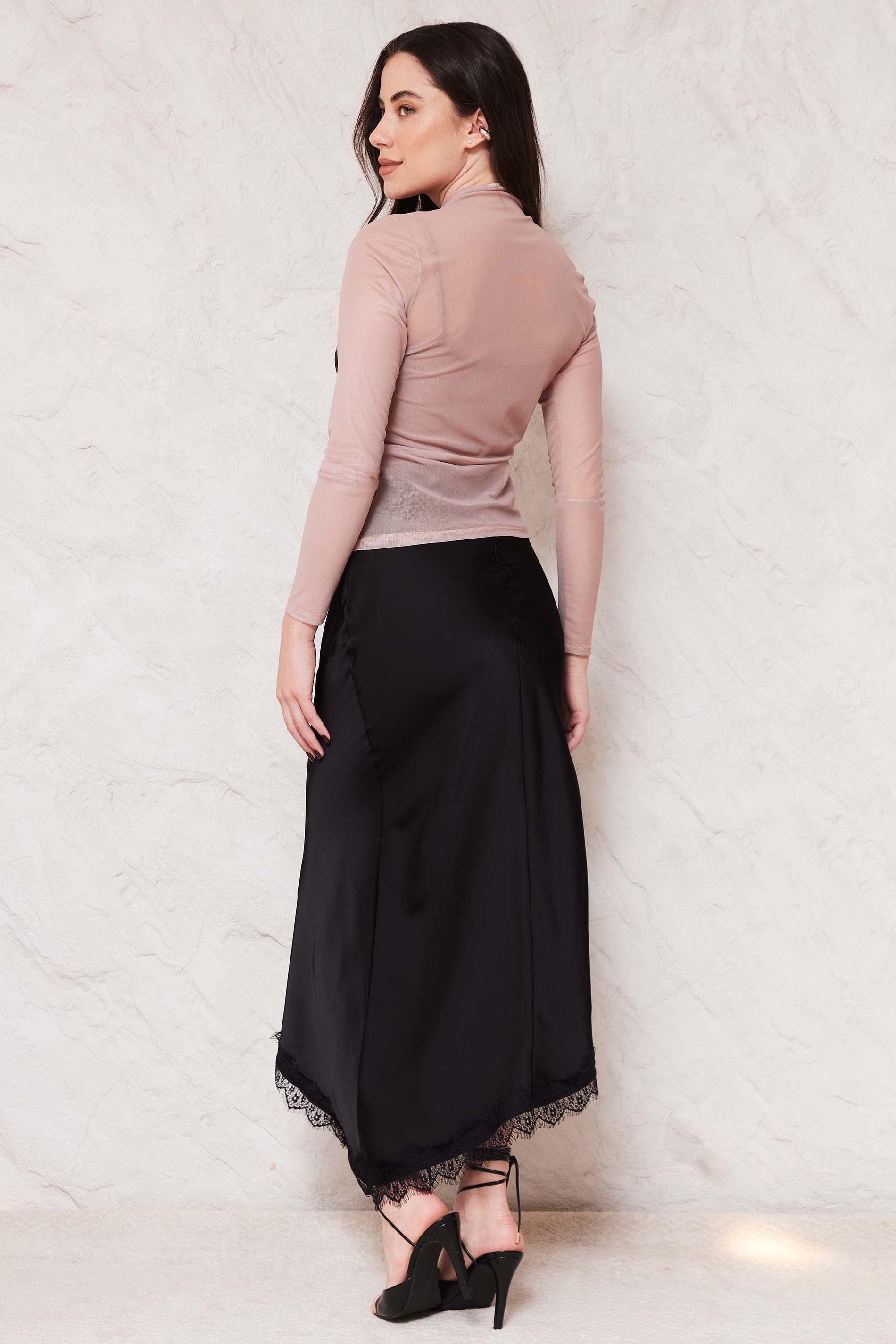 Blusa Feminina Manga Longa Tule Estampado Sunset- Doce Trama
