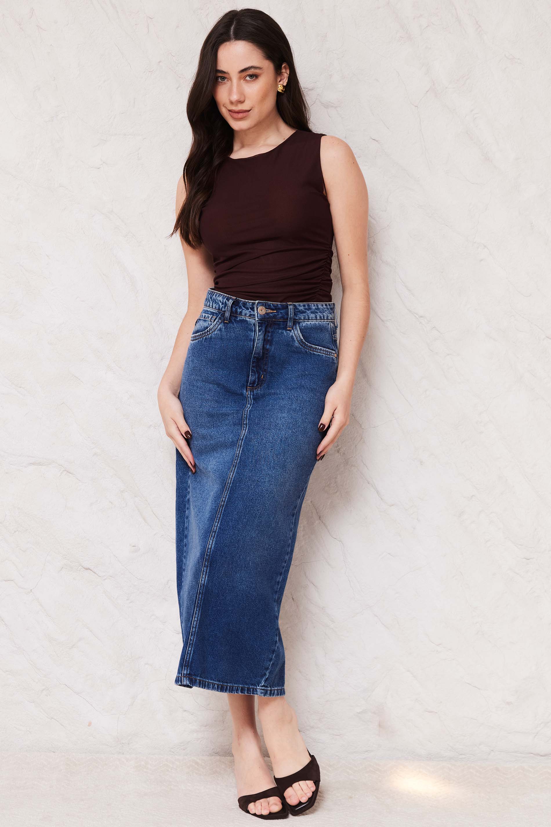 Blusa Feminina Ajustada em Tule Sunset - Doce Trama