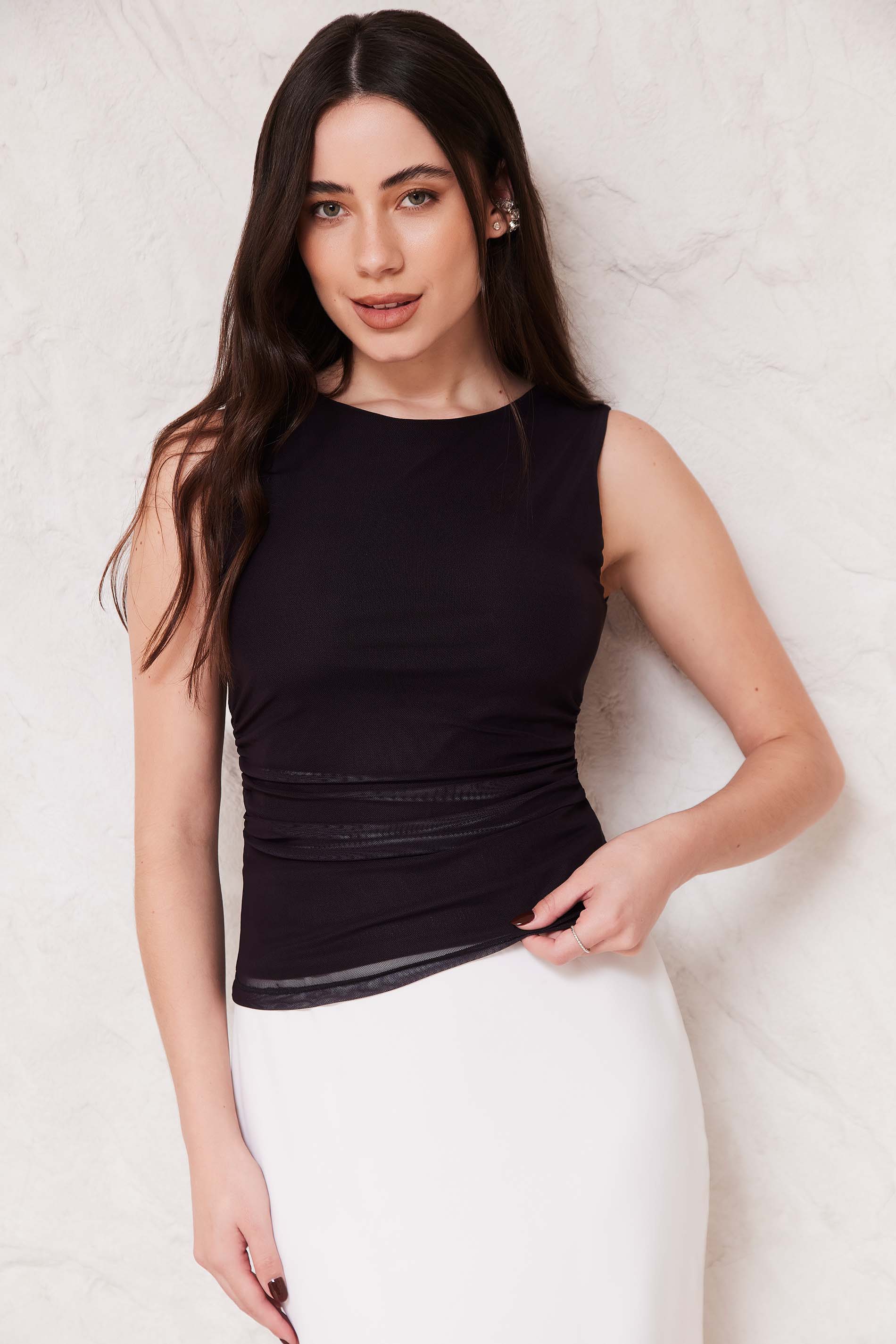 Blusa Feminina Ajustada em Tule Sunset - Doce Trama
