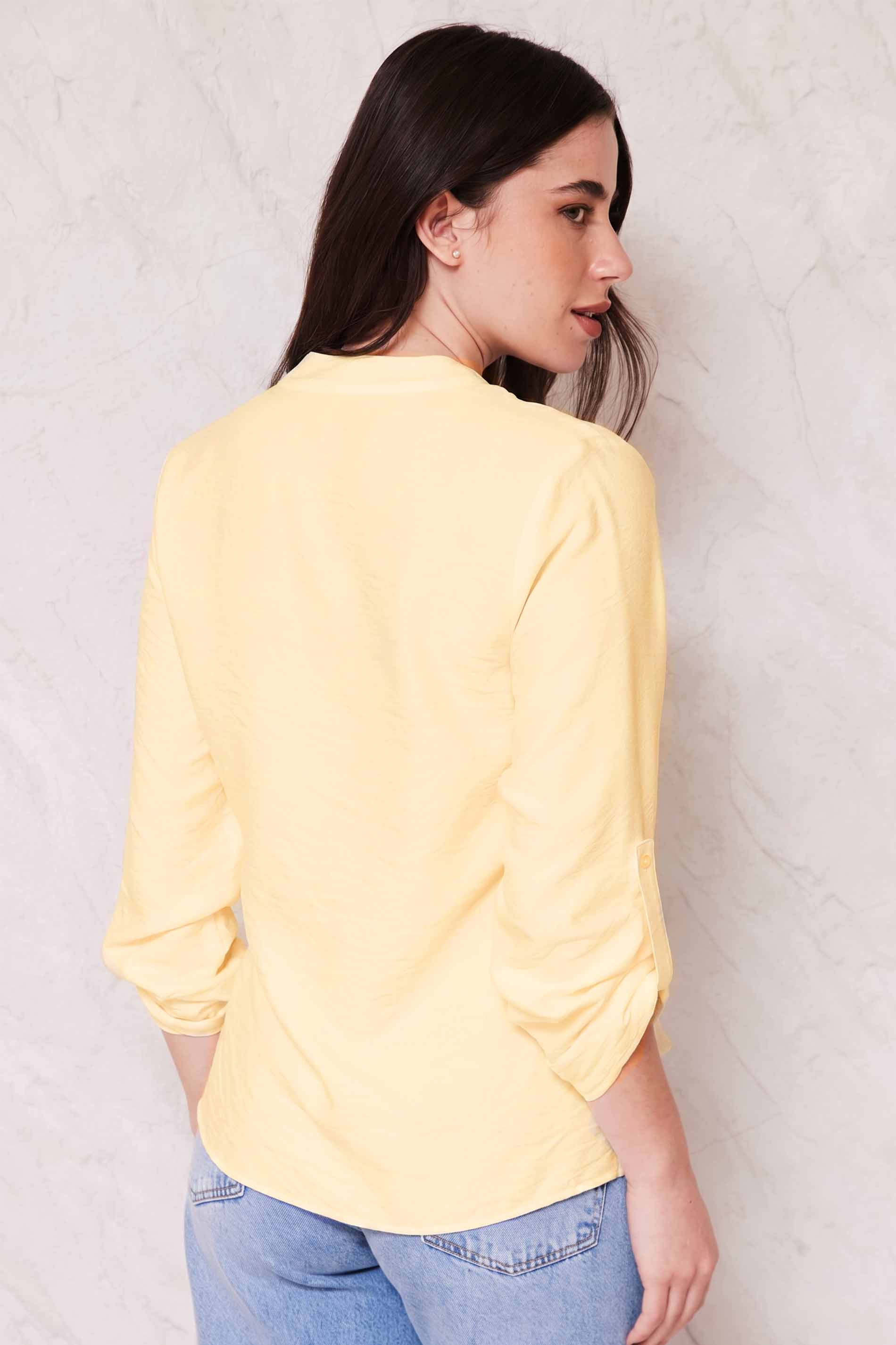 Camisa Feminina Reta Creponada Martingale Sunset- Doce Trama