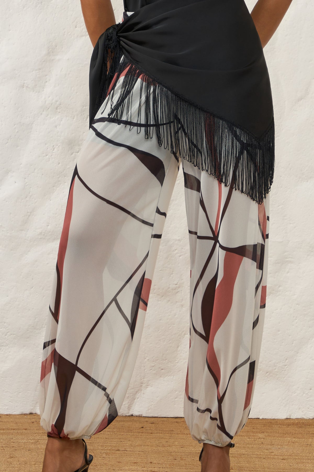 Calça Aladim em Tule Estampado Resort - Doce Trama