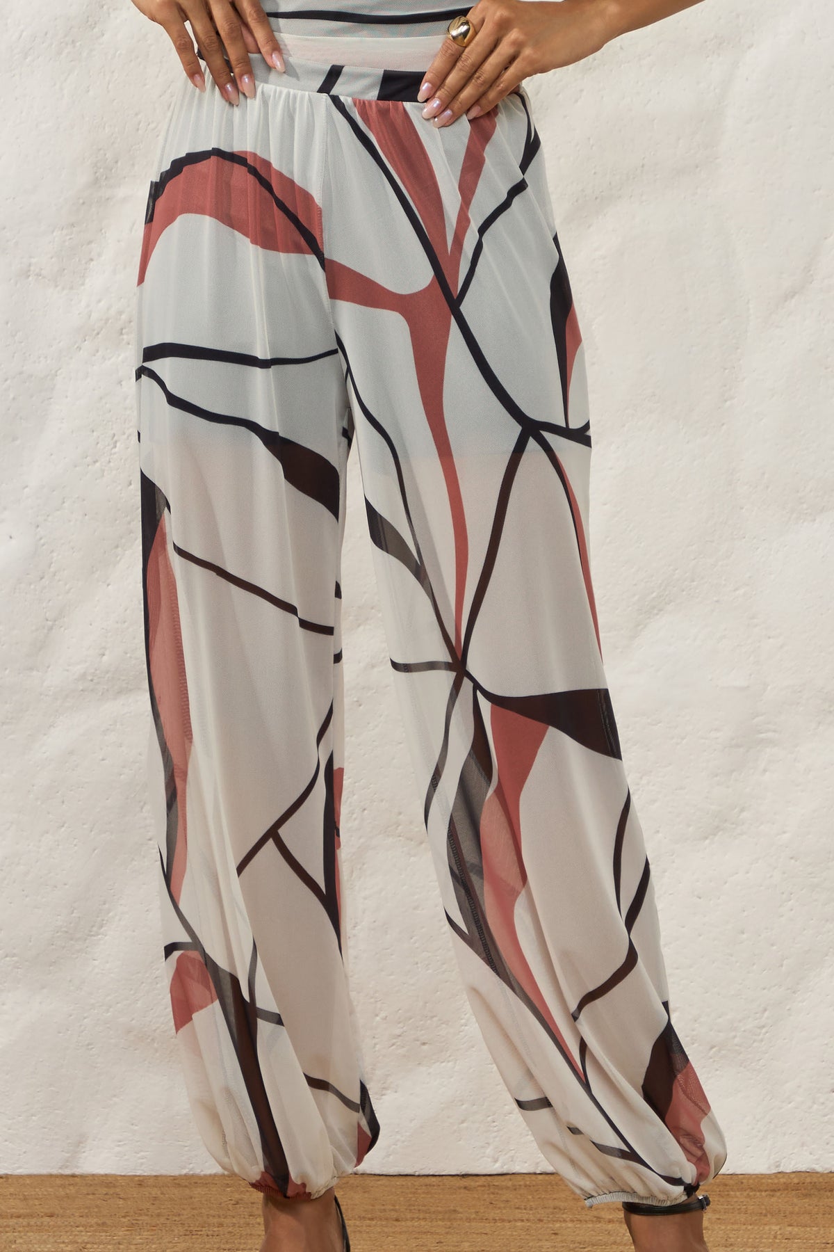 Calça Aladim em Tule Estampado Resort - Doce Trama