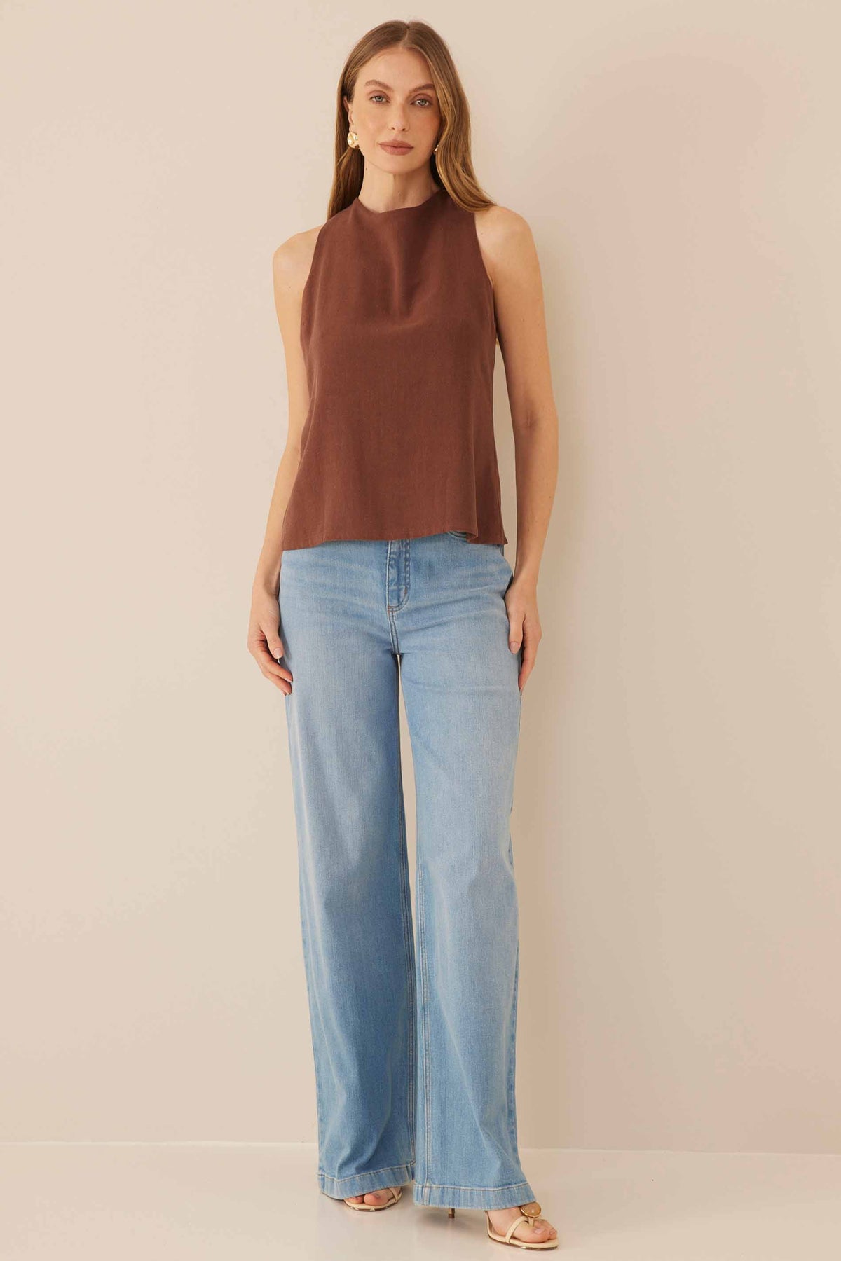 Blusa Feminina Reta em Viscose Linho Resort - Doce Trama