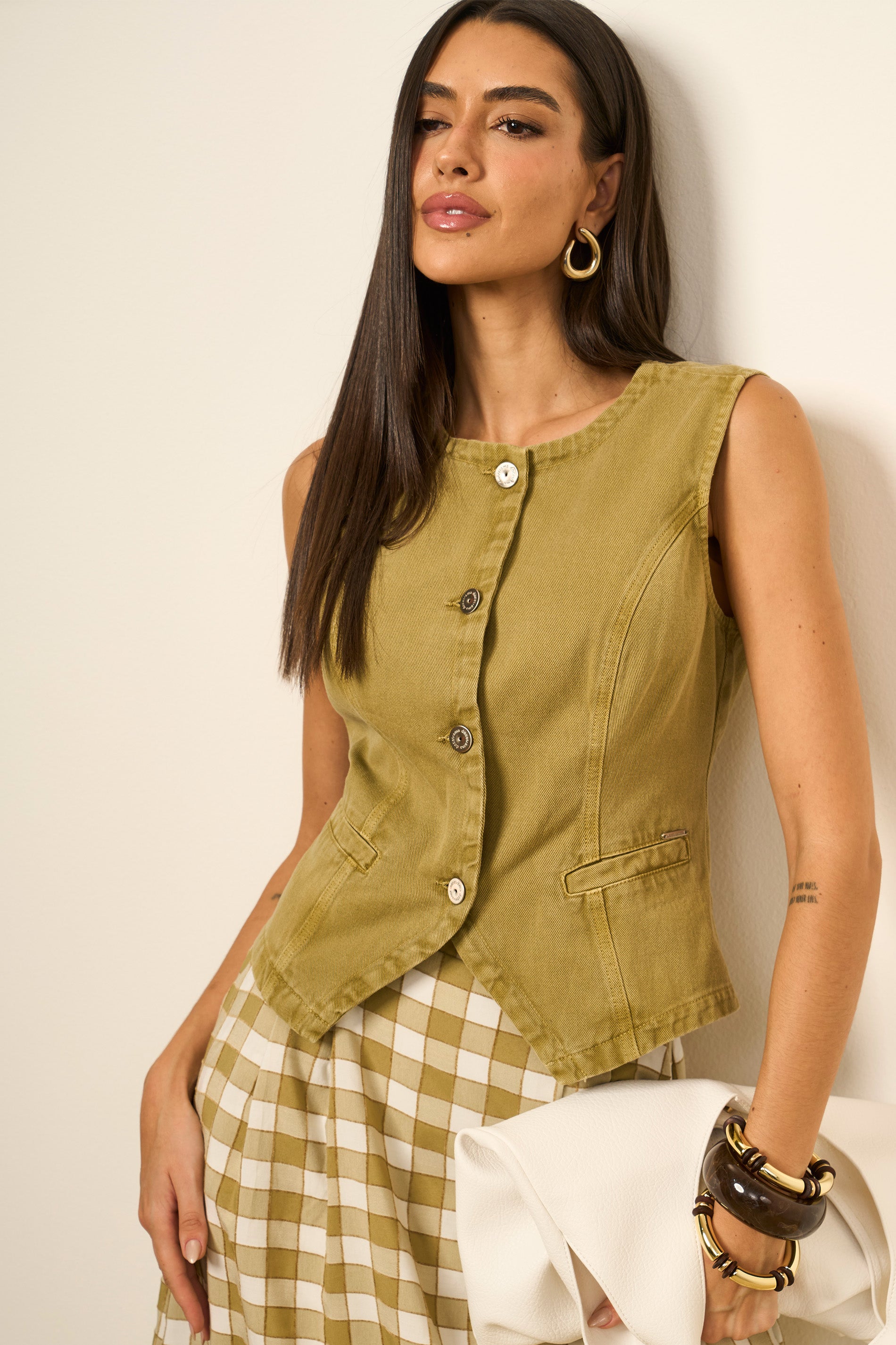Colete Feminino Jeans Sem Mangas Miragem - Doce Trama