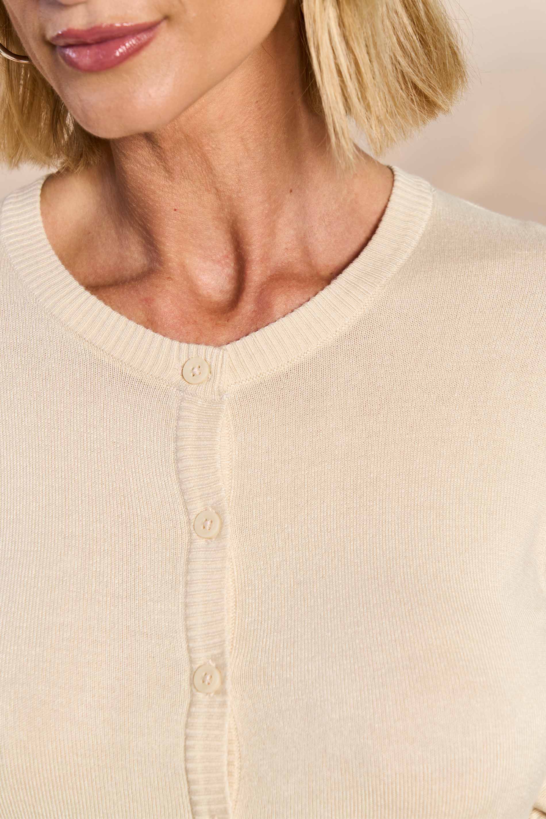 Cardigan Feminino Básica Tricot Malha Botões - Doce Trama