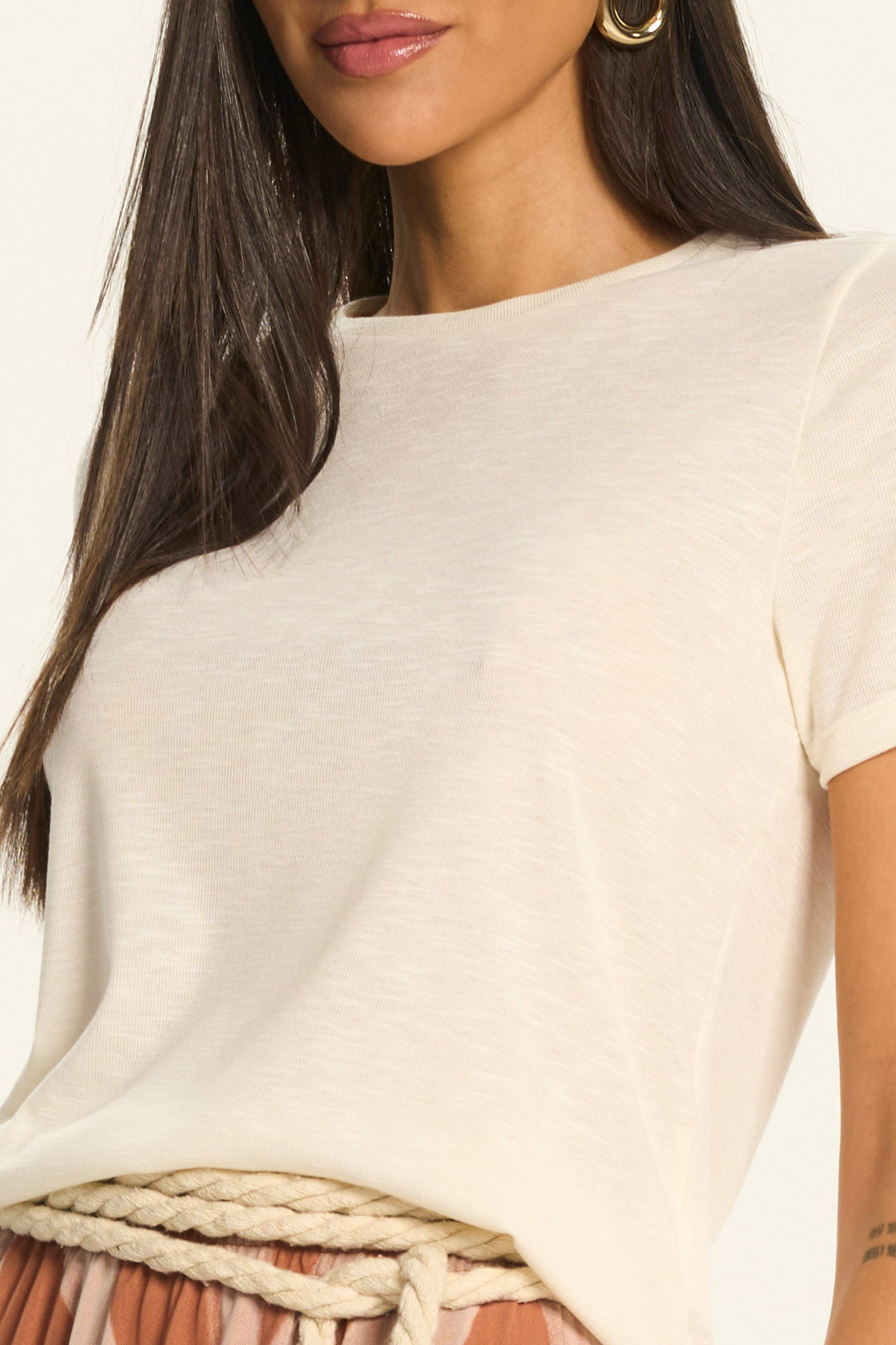 T-shirt Feminina Reta Tricot Flamê Miragem - Doce Trama