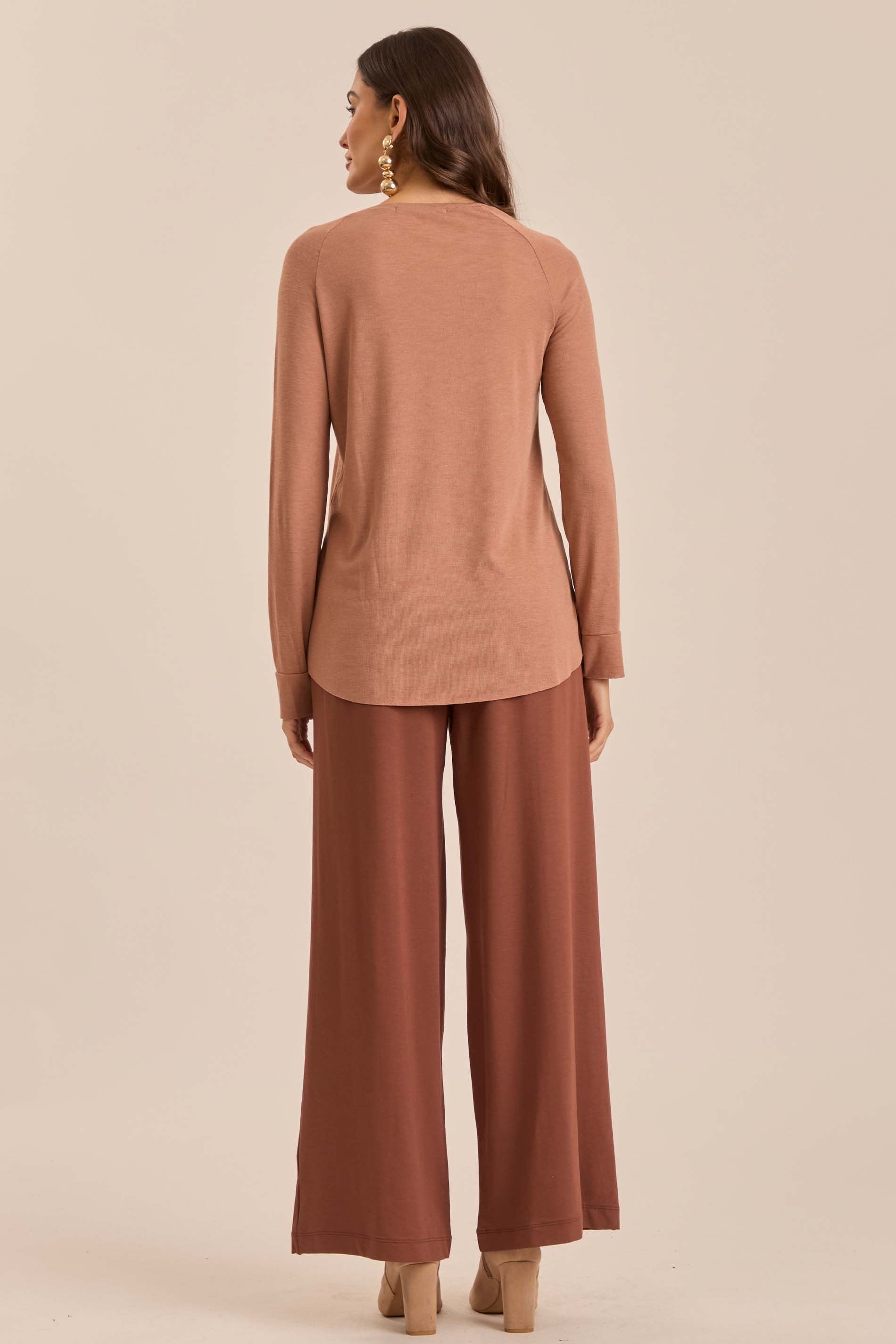 Blusa Ampla Retrô Glam em Tricot Flamê