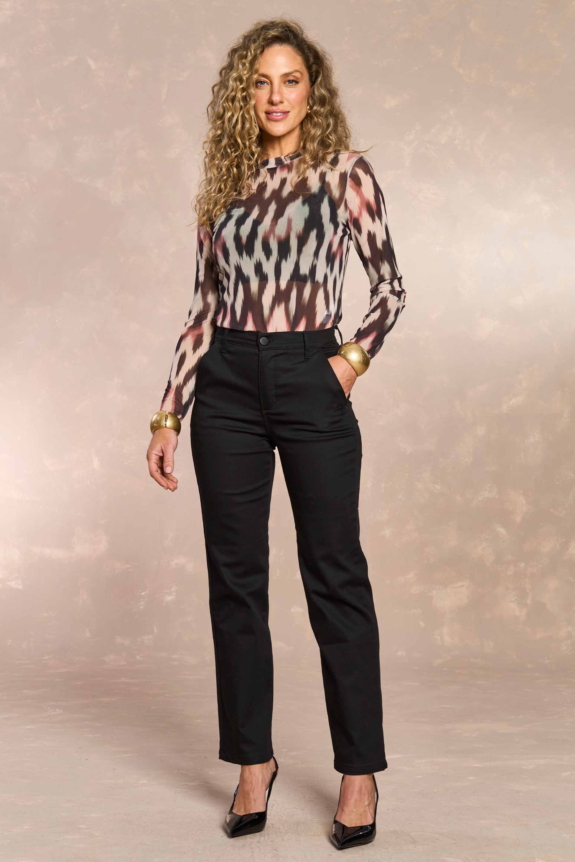 Blusa Ethnic Blur Manga Longa em Tule