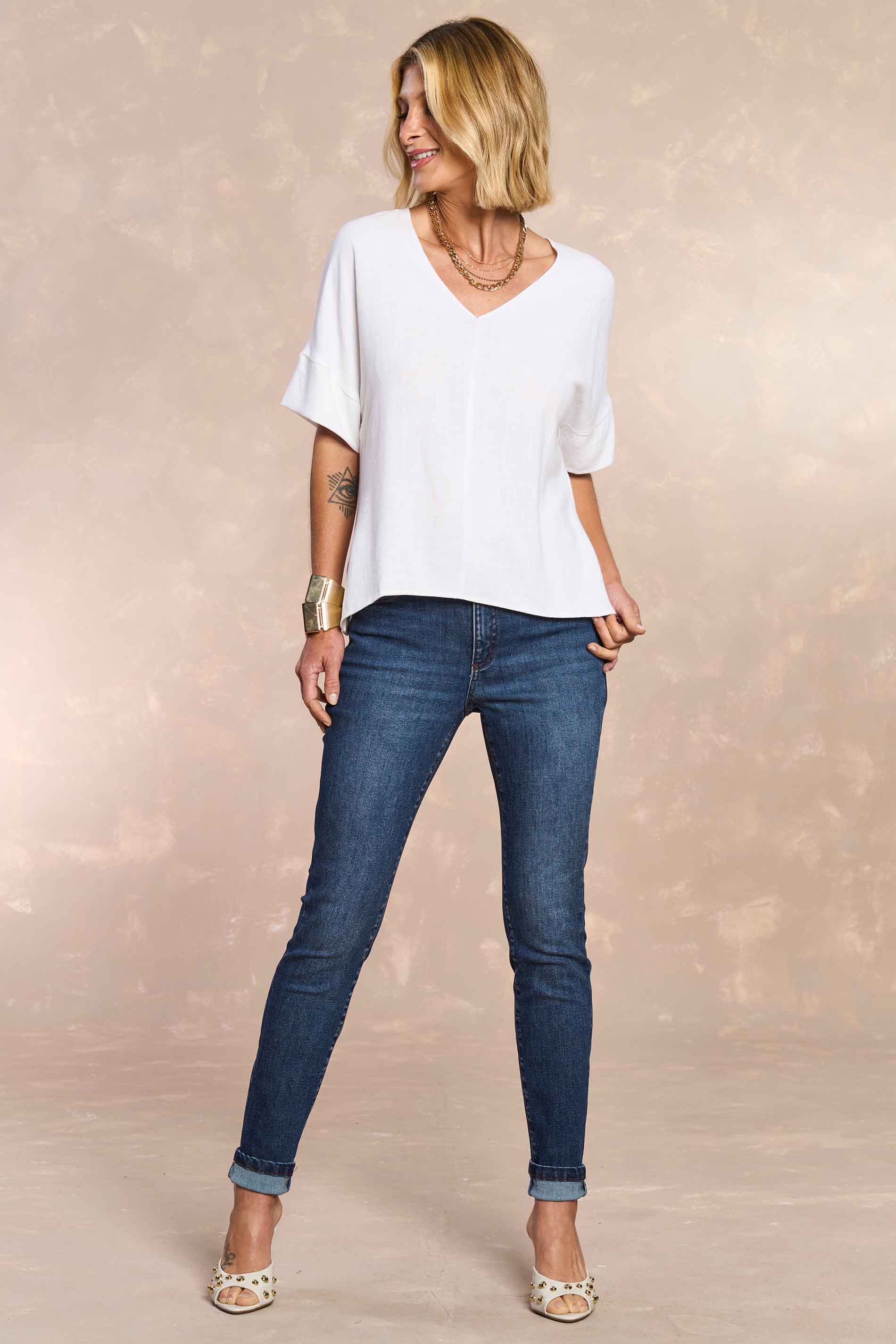 Blusa Soft Garden com Decote V