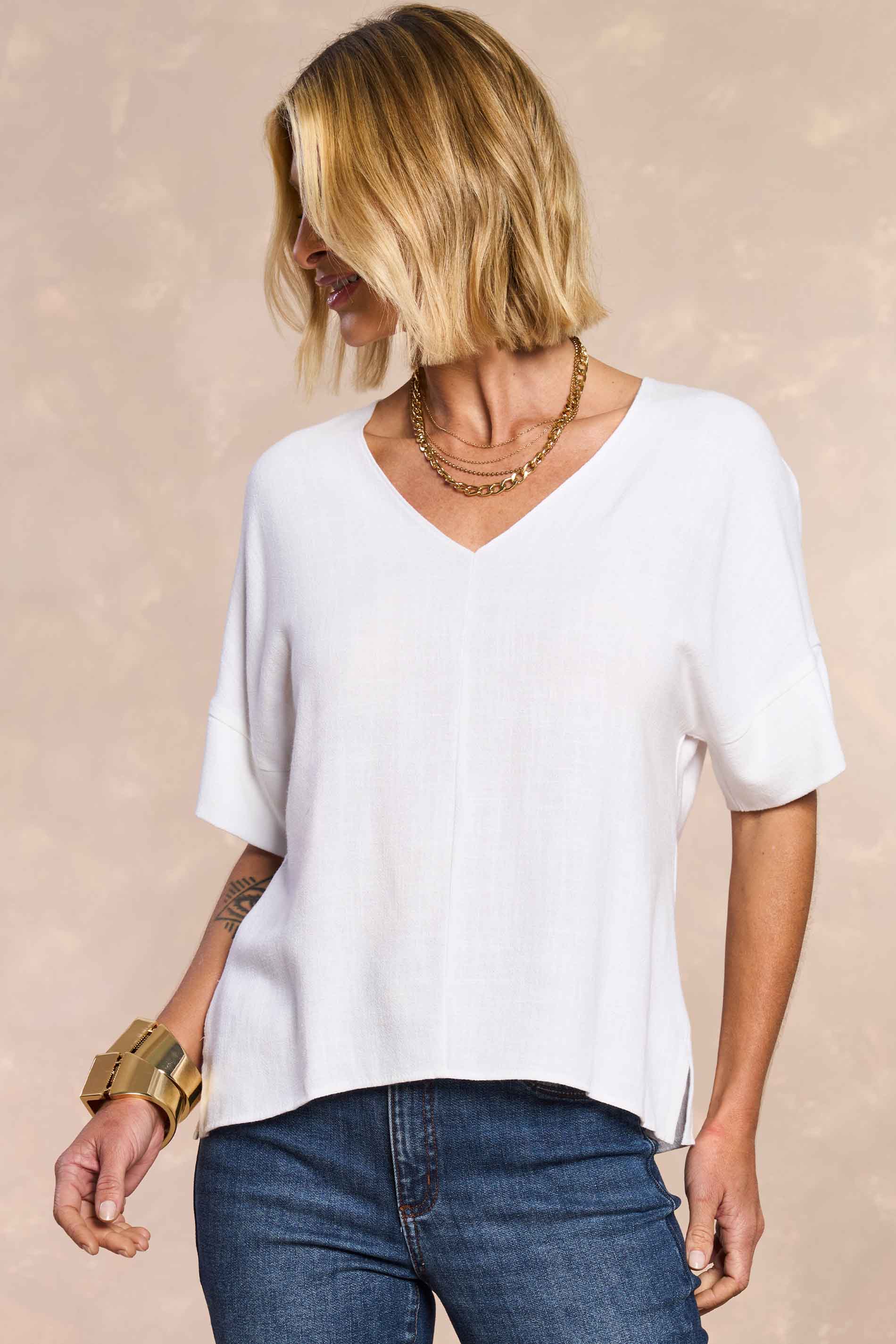 Blusa Soft Garden com Decote V