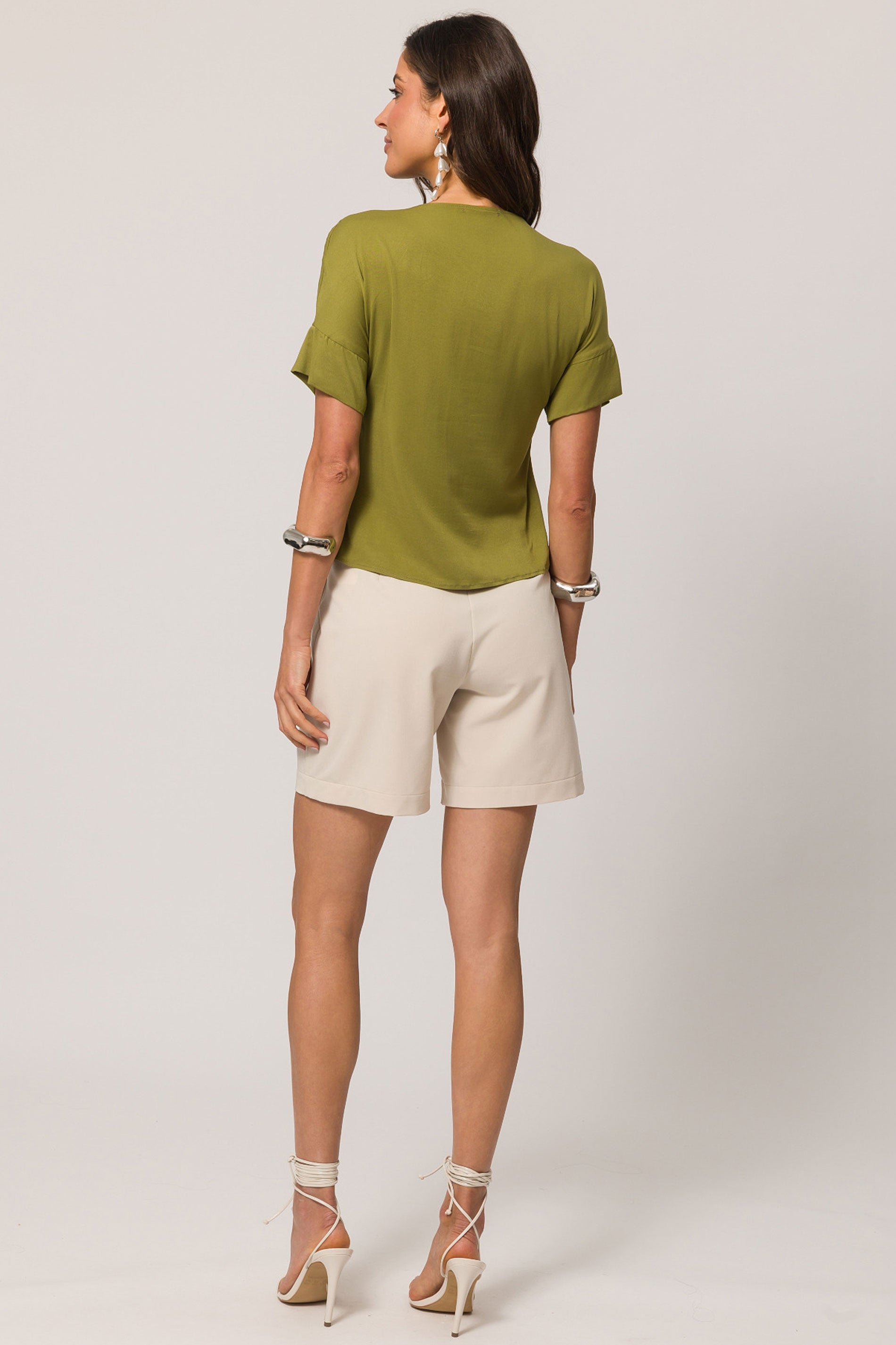 Blusa Soft Garden com Decote V