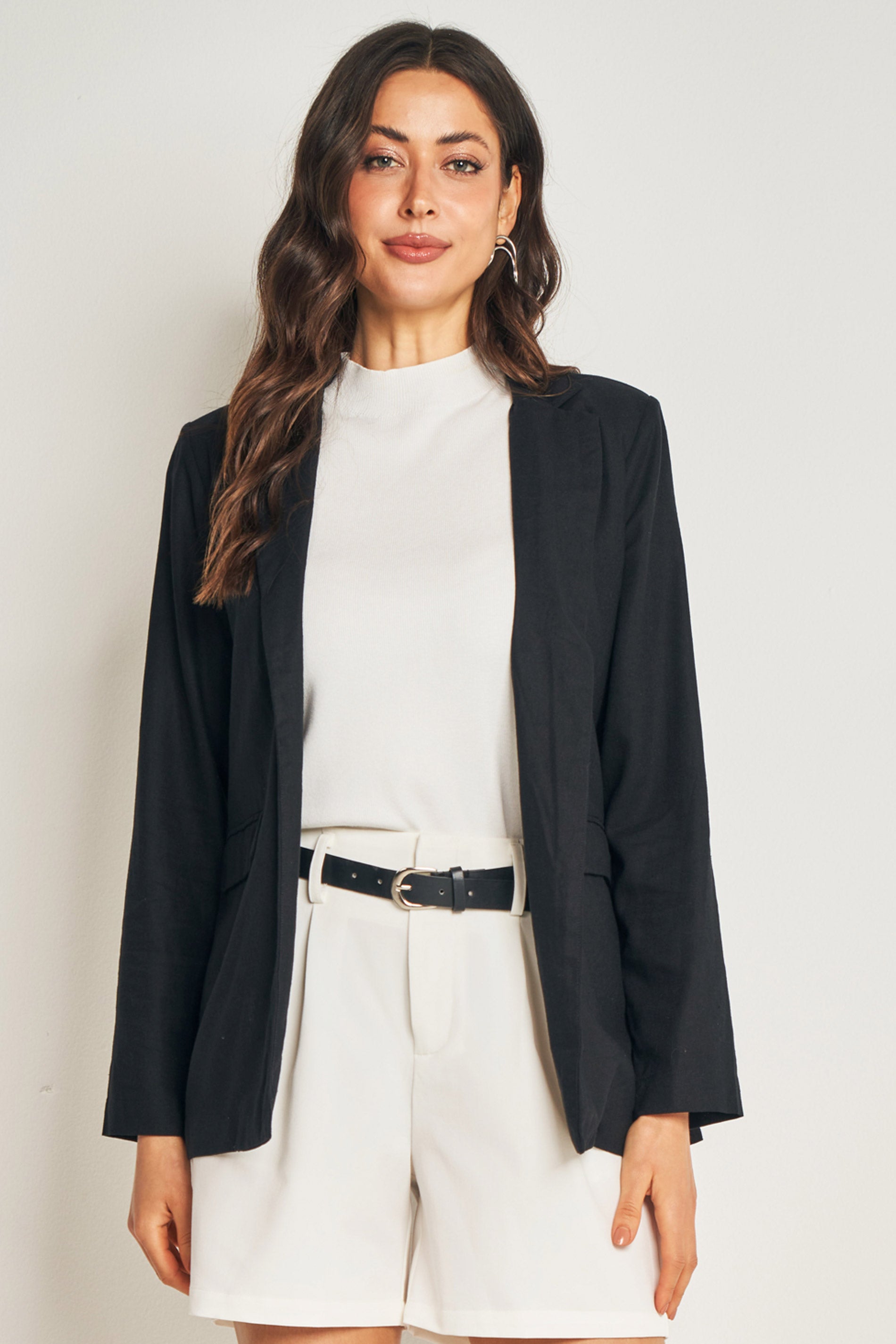 Blazer Alongado em Plano Linen