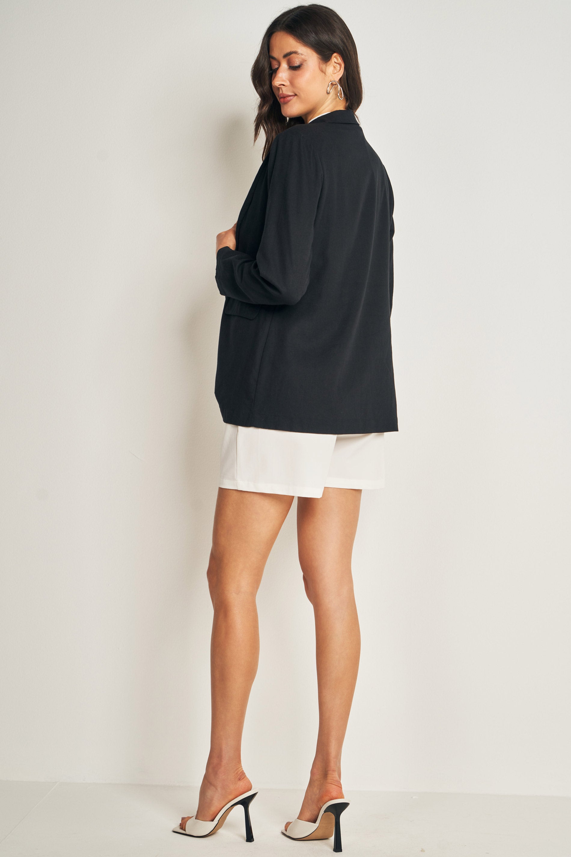 Blazer Alongado em Plano Linen