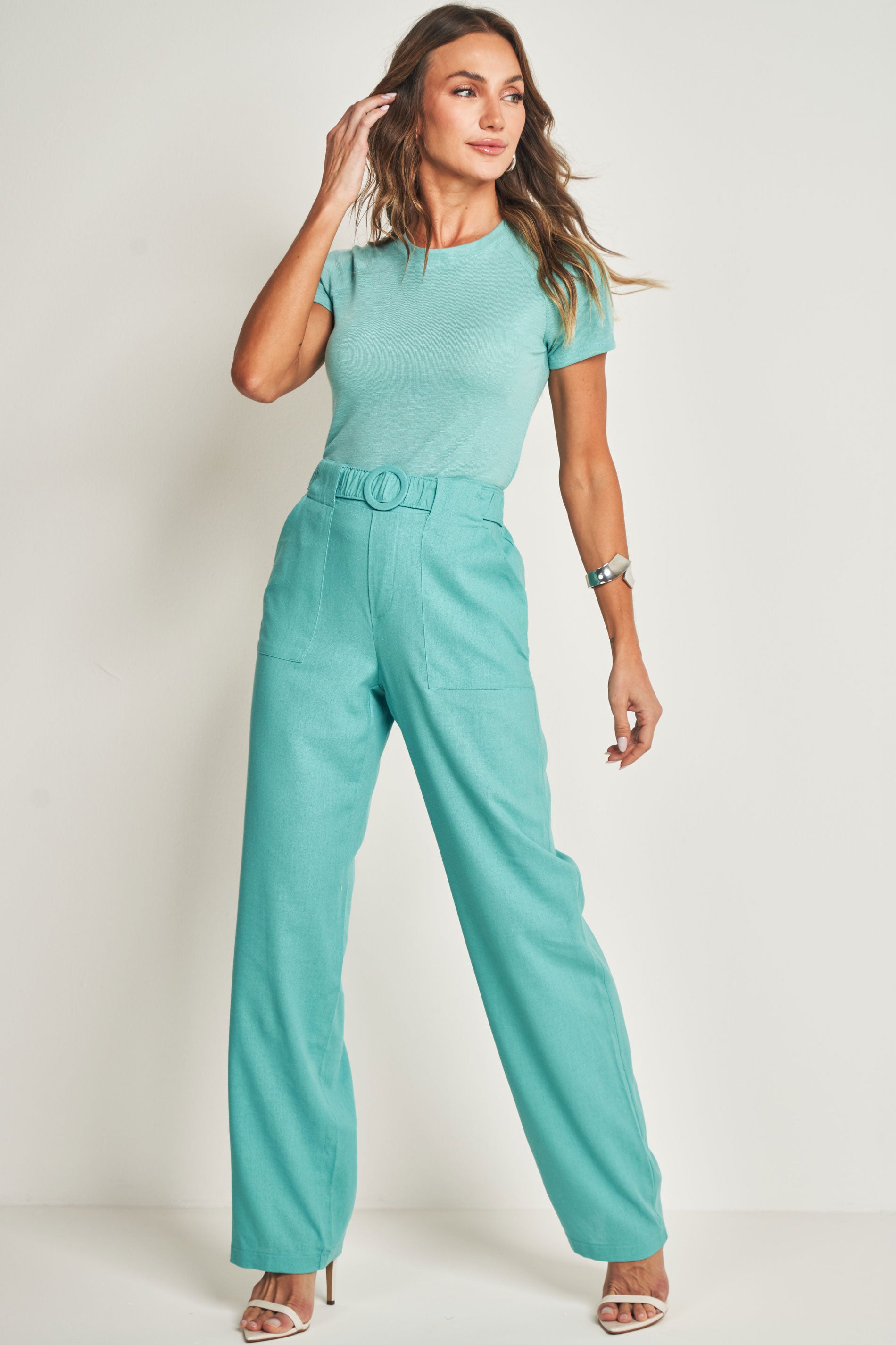 Blusa de Manga Curta em Malha Tricot Flamê