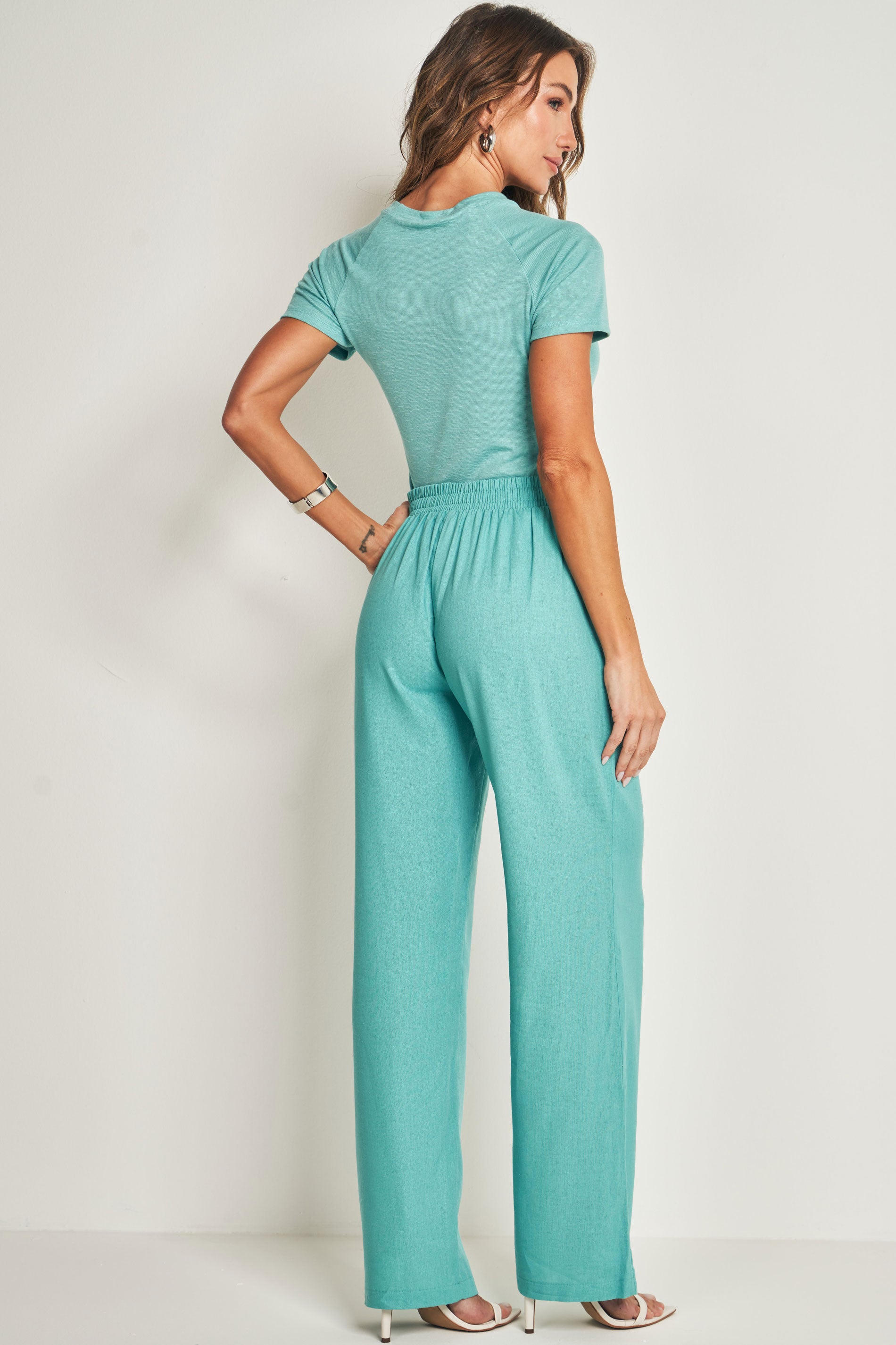 Blusa de Manga Curta em Malha Tricot Flamê