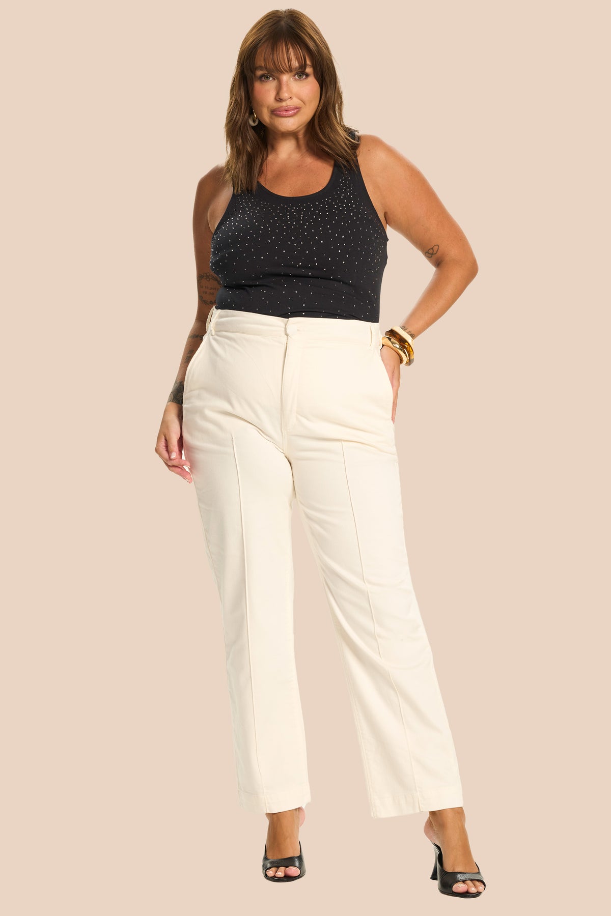 Blusa Feminina Regata Cotton com Strass Miragem - Doce Trama
