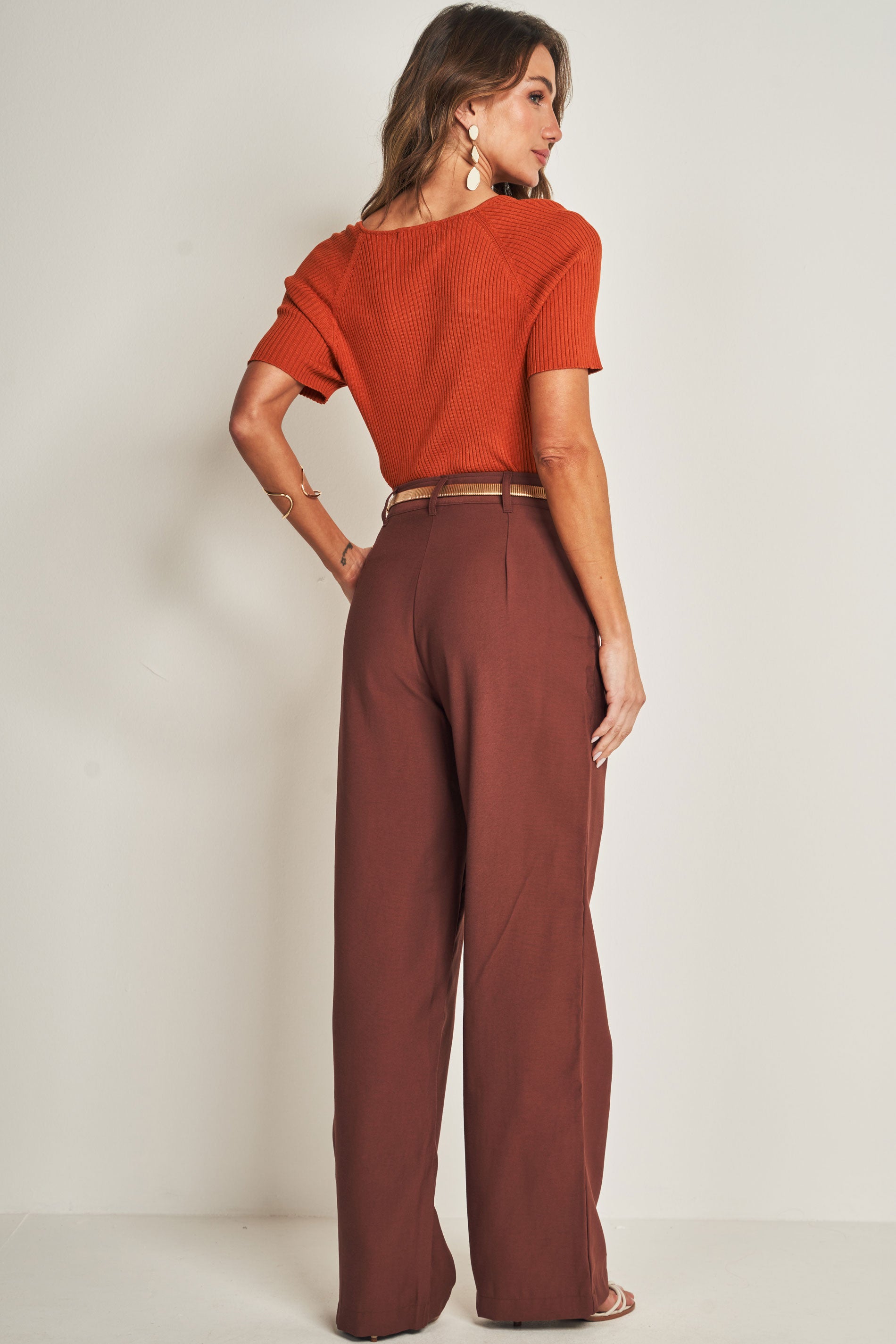 Blusa de Manga Curta Retrô Glam em Tricot