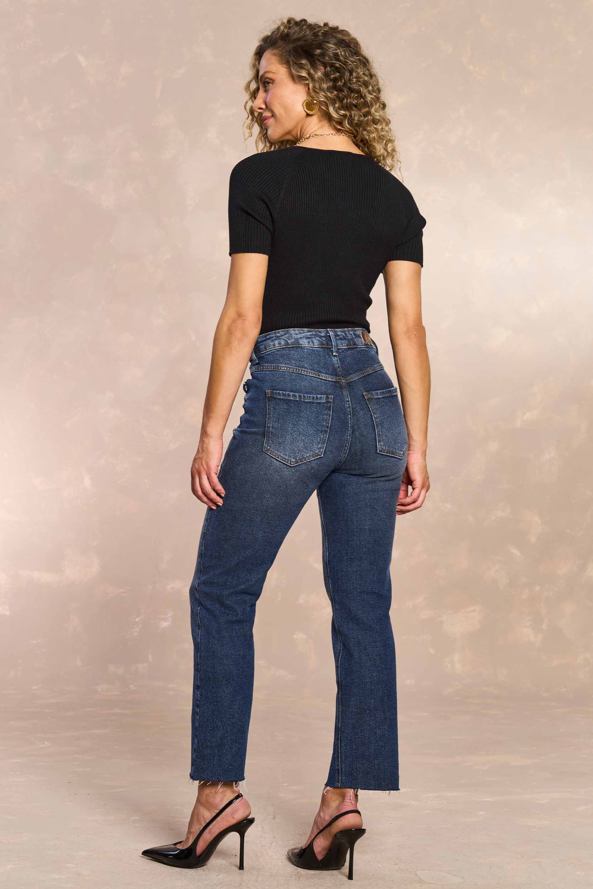 Blusa de Manga Curta Retrô Glam em Tricot