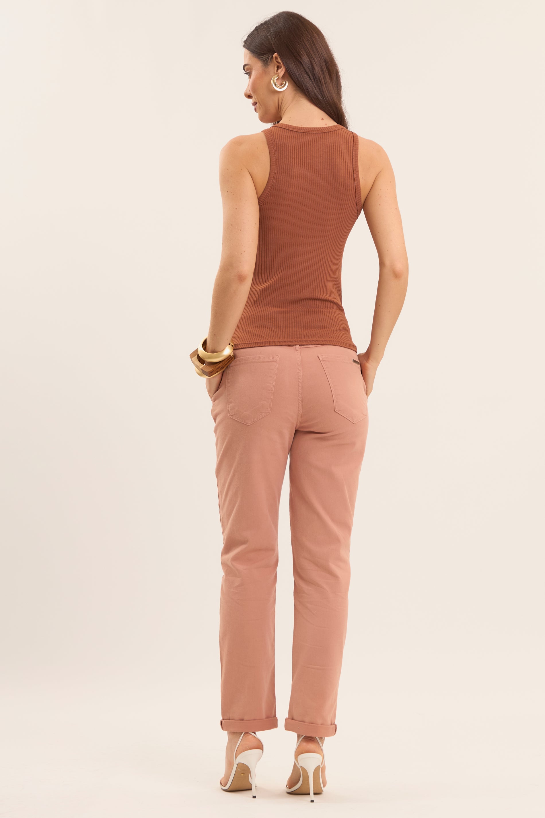 Calça Cintura Alta Boho com amarração