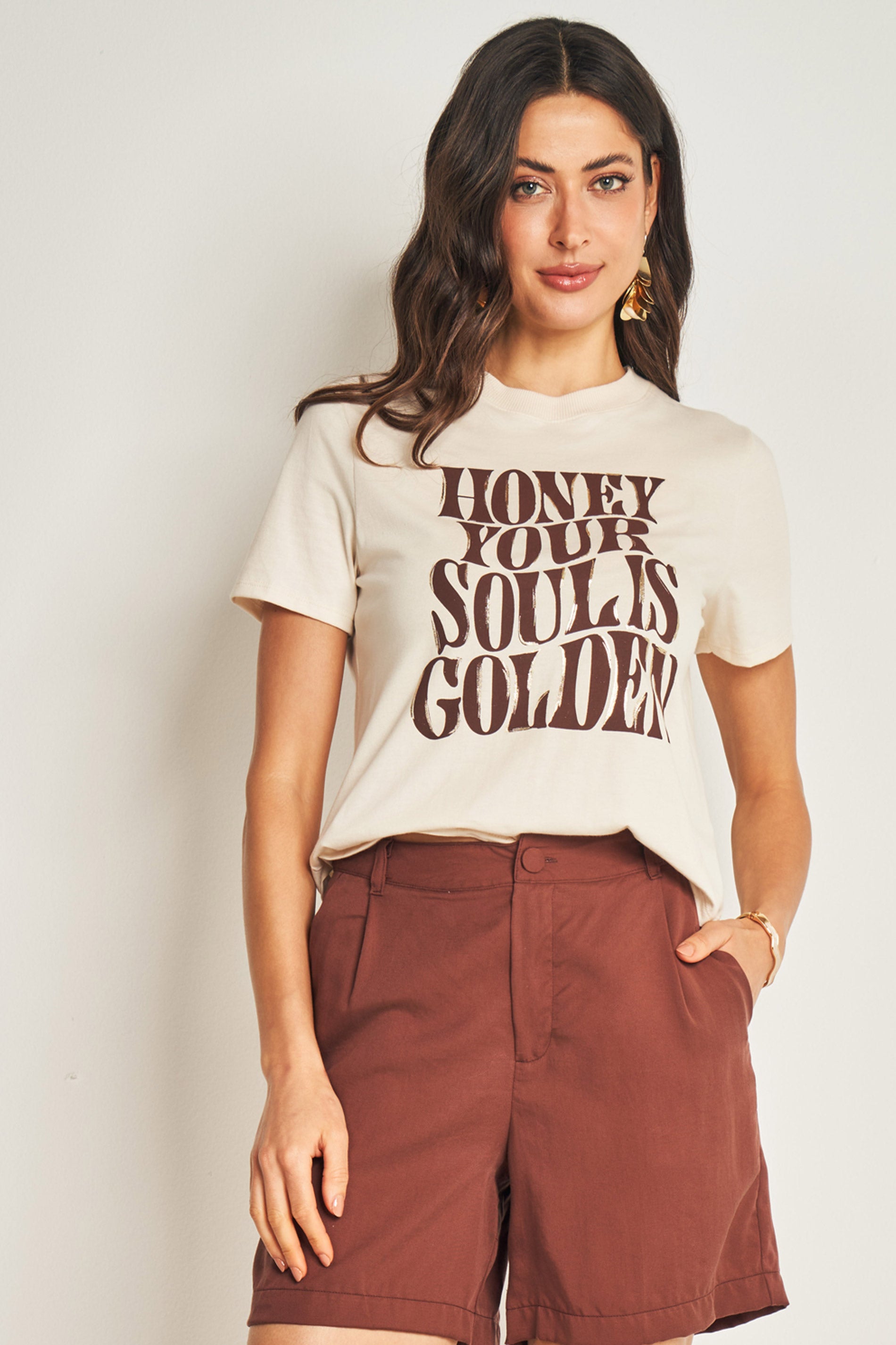 T-shirt em meia malha com estampa