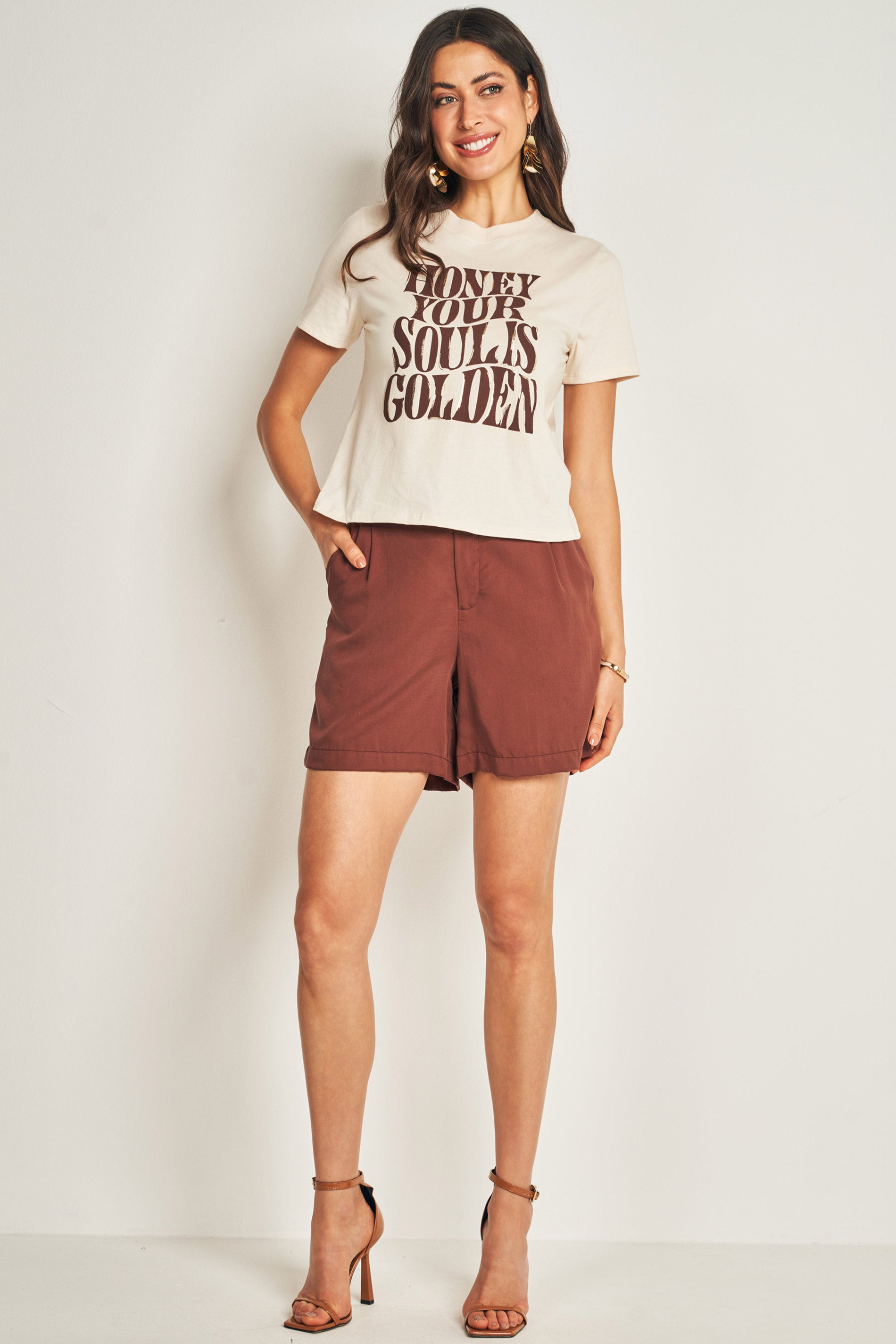 T-shirt em meia malha com estampa