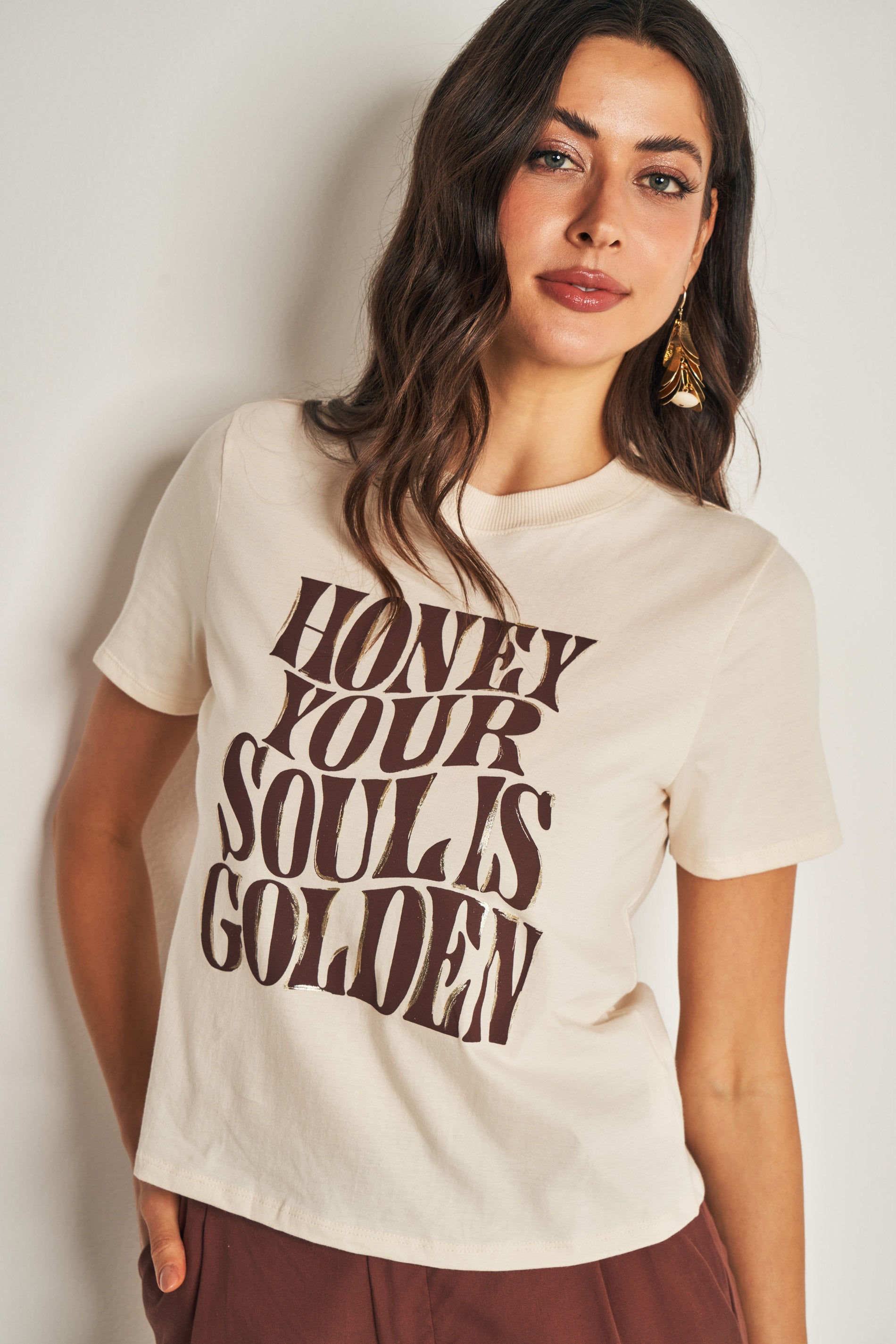 T-shirt em meia malha com estampa