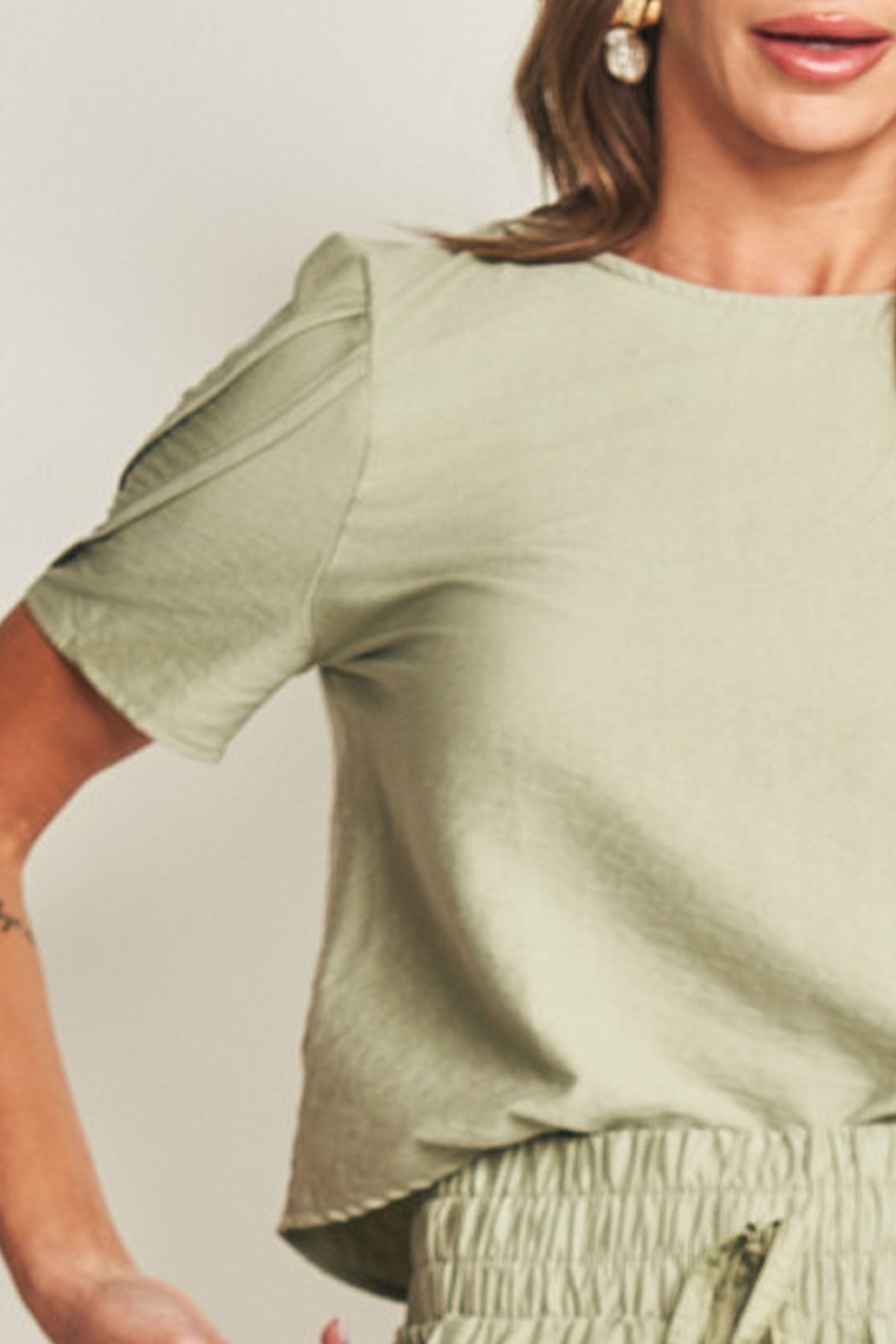 Blusa em viscoflow com manga curta