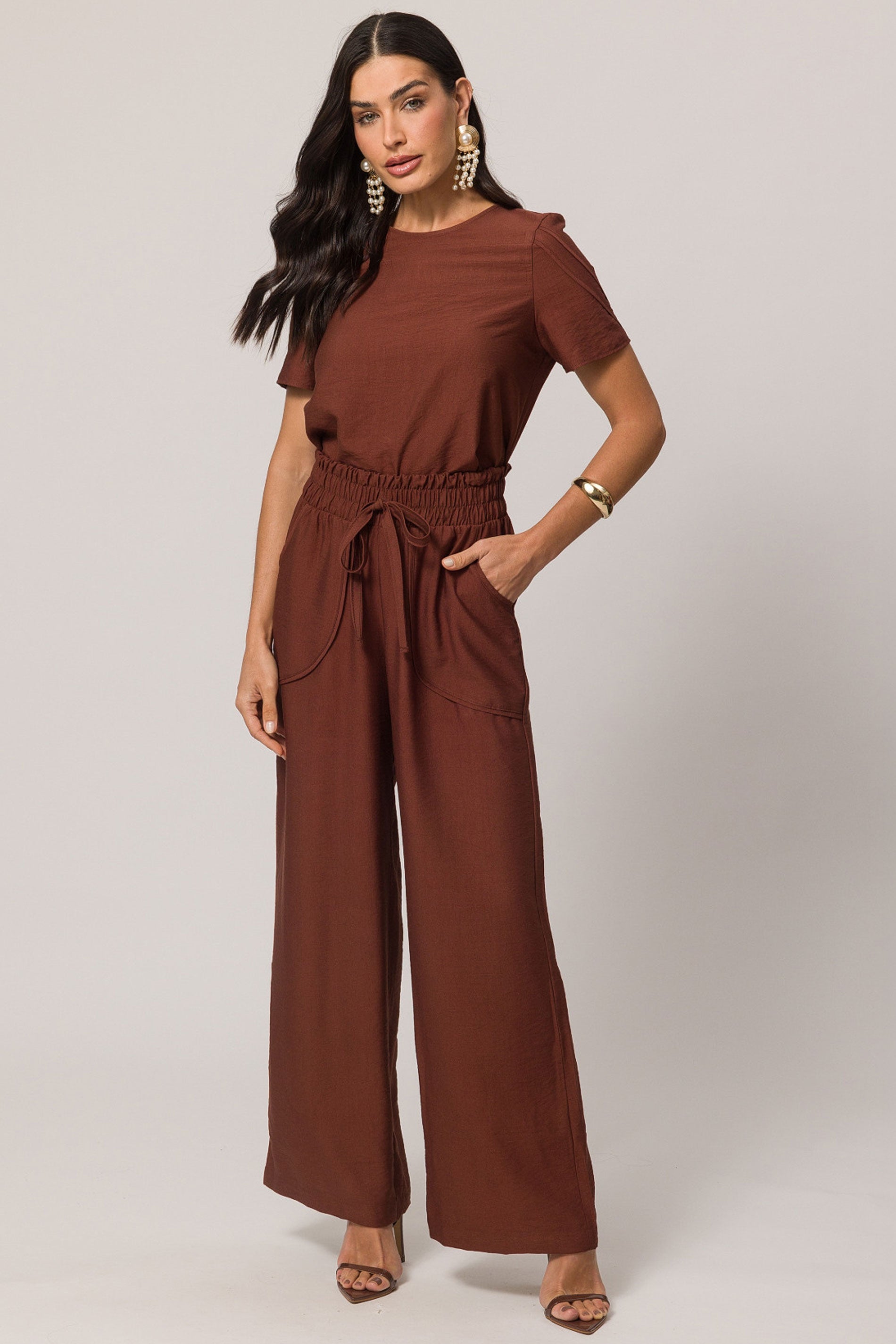 Calça viscoflow com cintura alta