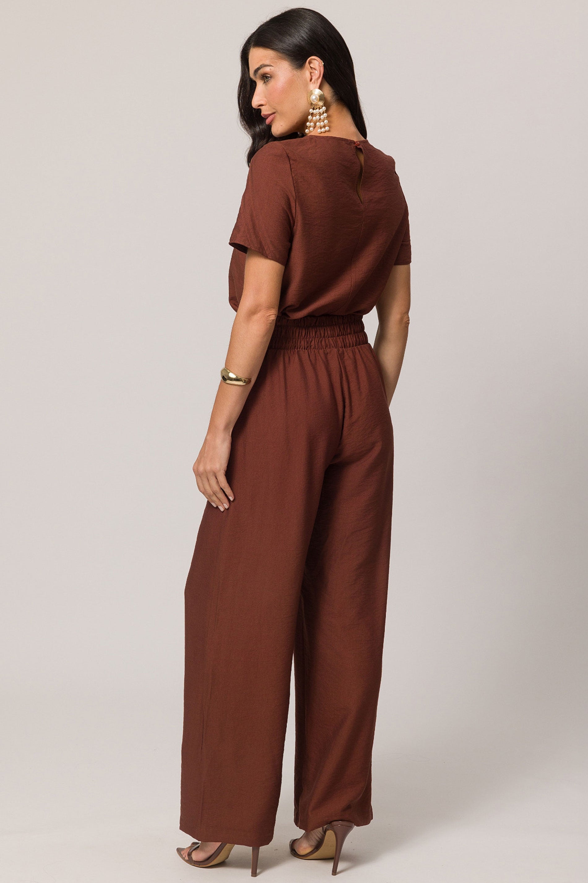 Calça viscoflow com cintura alta