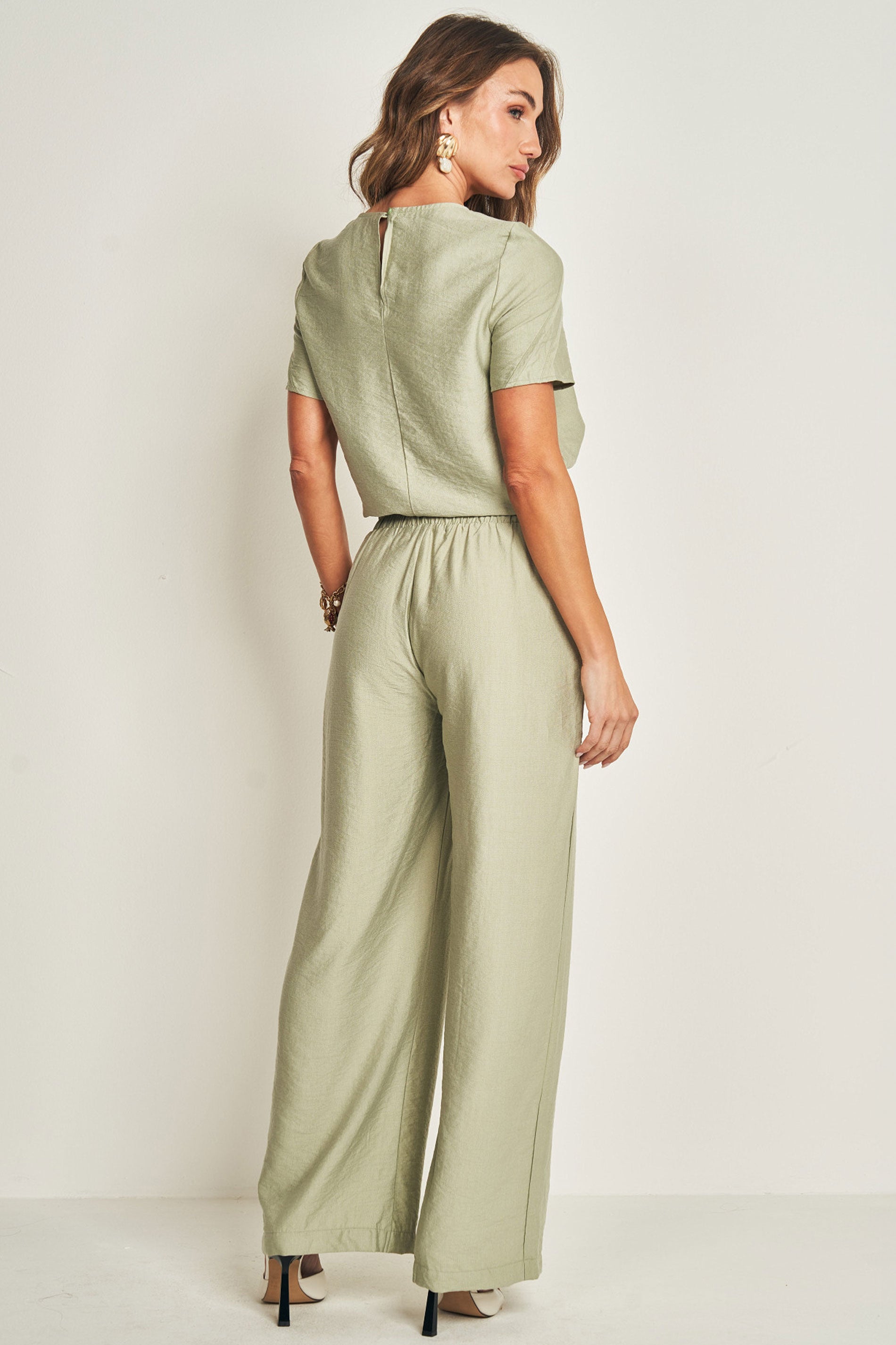 Calça viscoflow com cintura alta