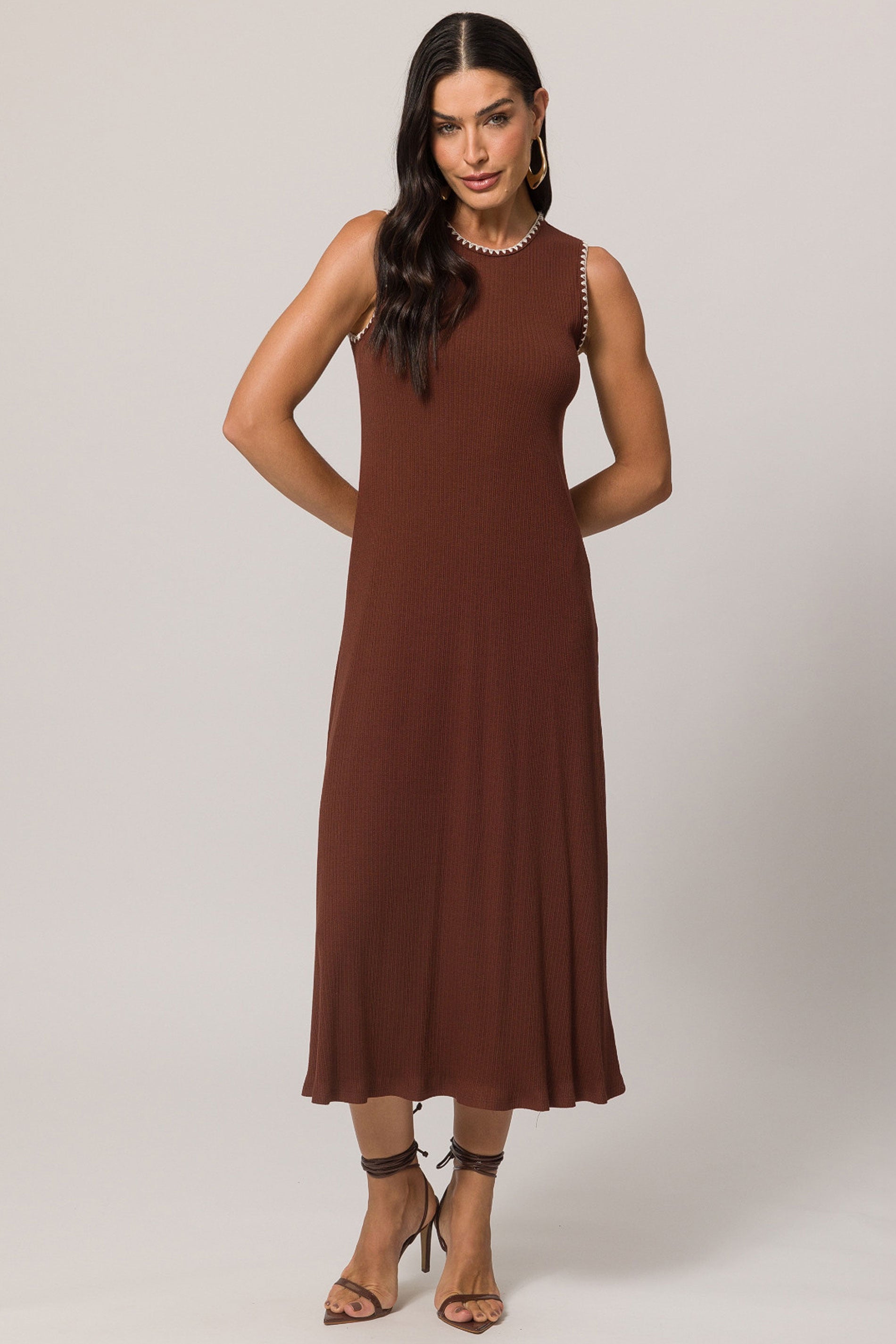 Vestido Midi Romantic Canelado