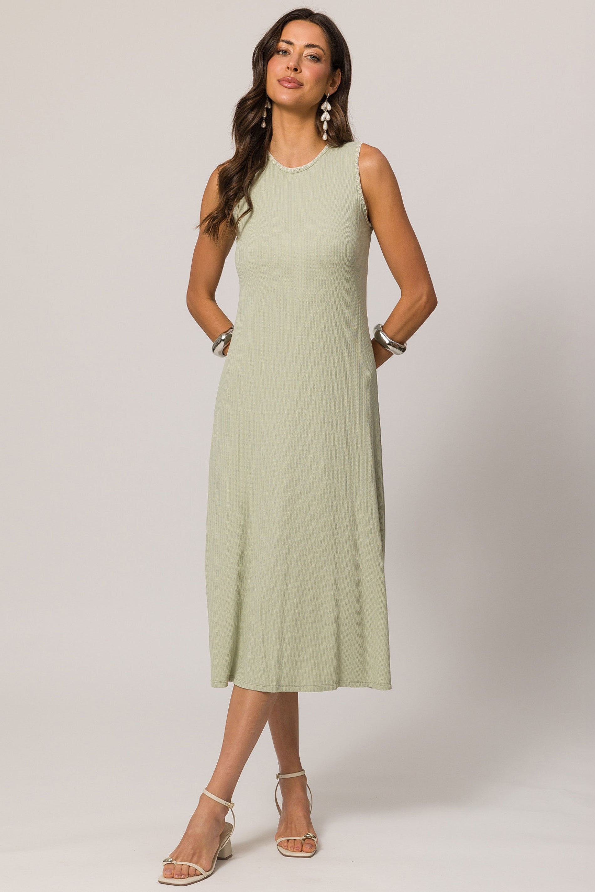 Vestido Midi Romantic Canelado