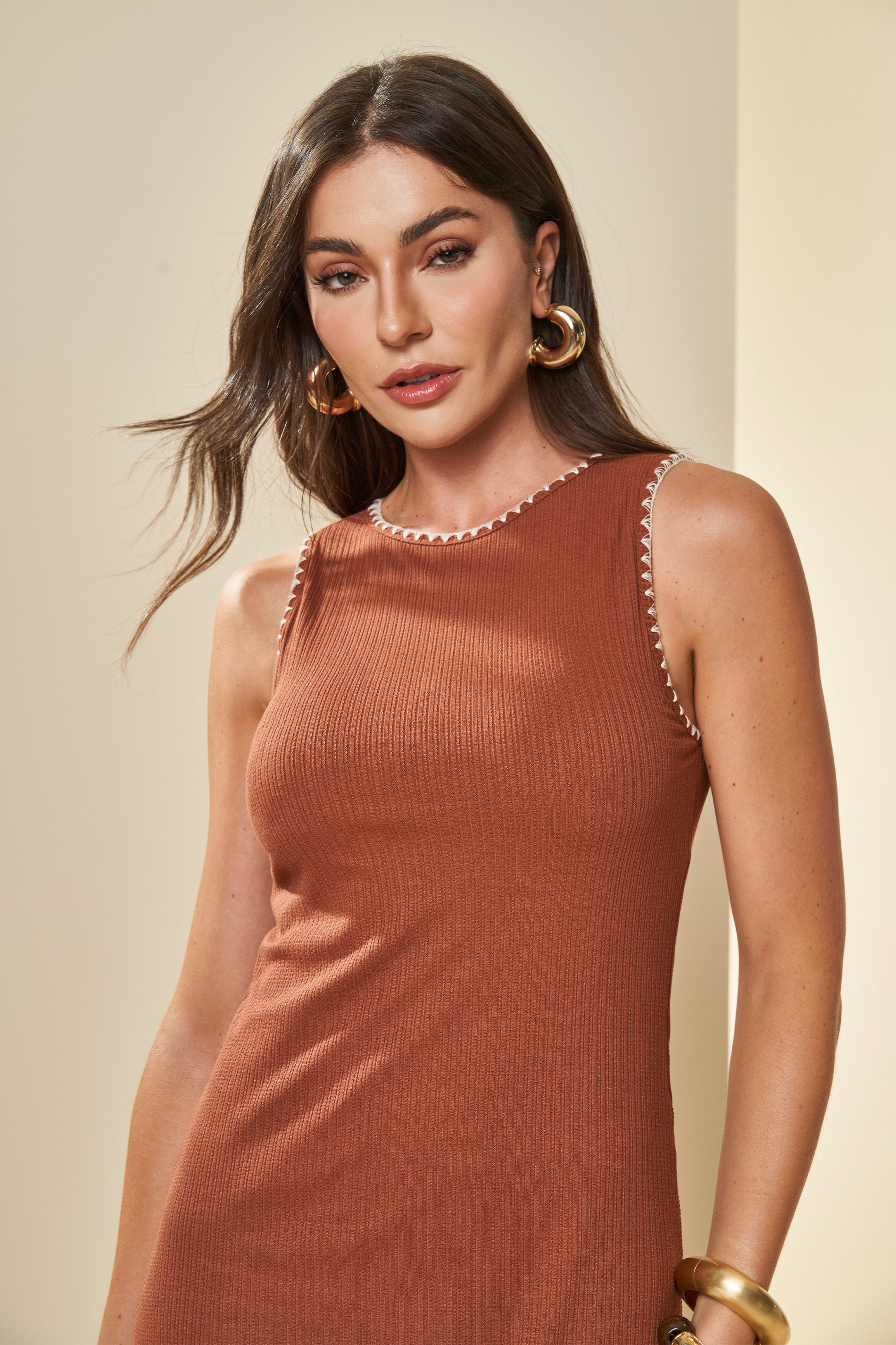 Vestido Midi Romantic Canelado