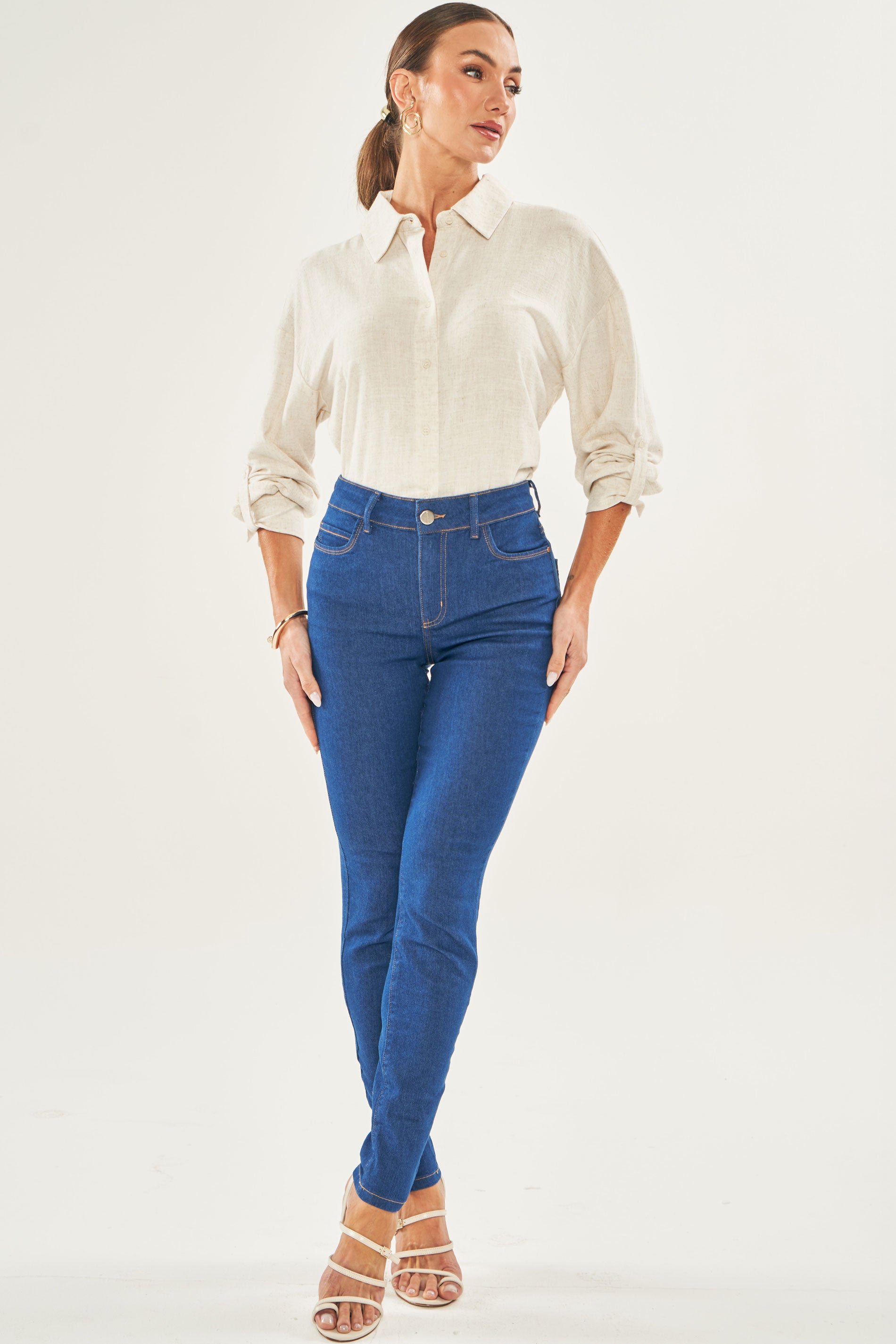 Calça Iris em Jeans com Elastano
