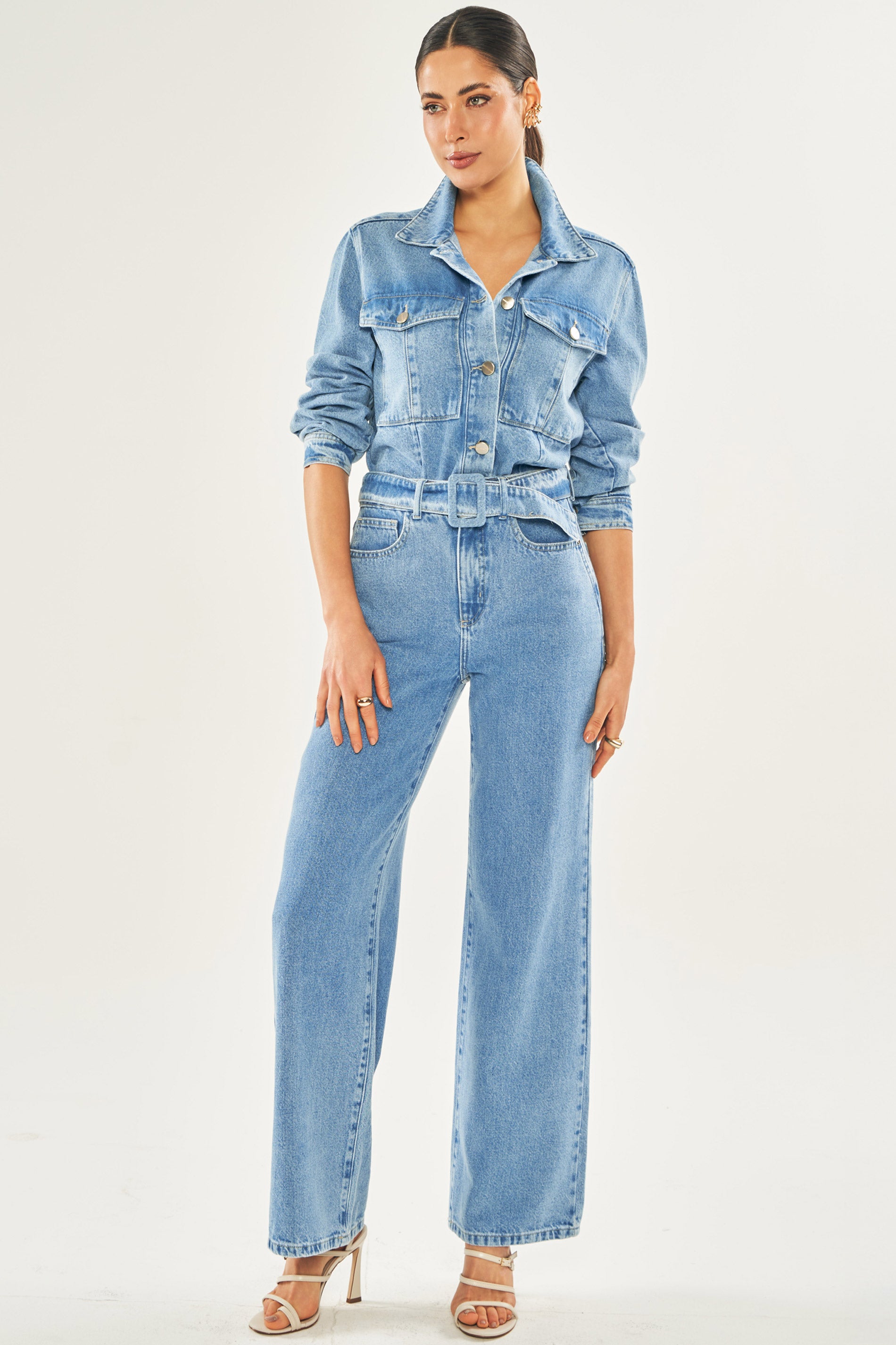 Jaqueta Jeans com Botões Decorativos