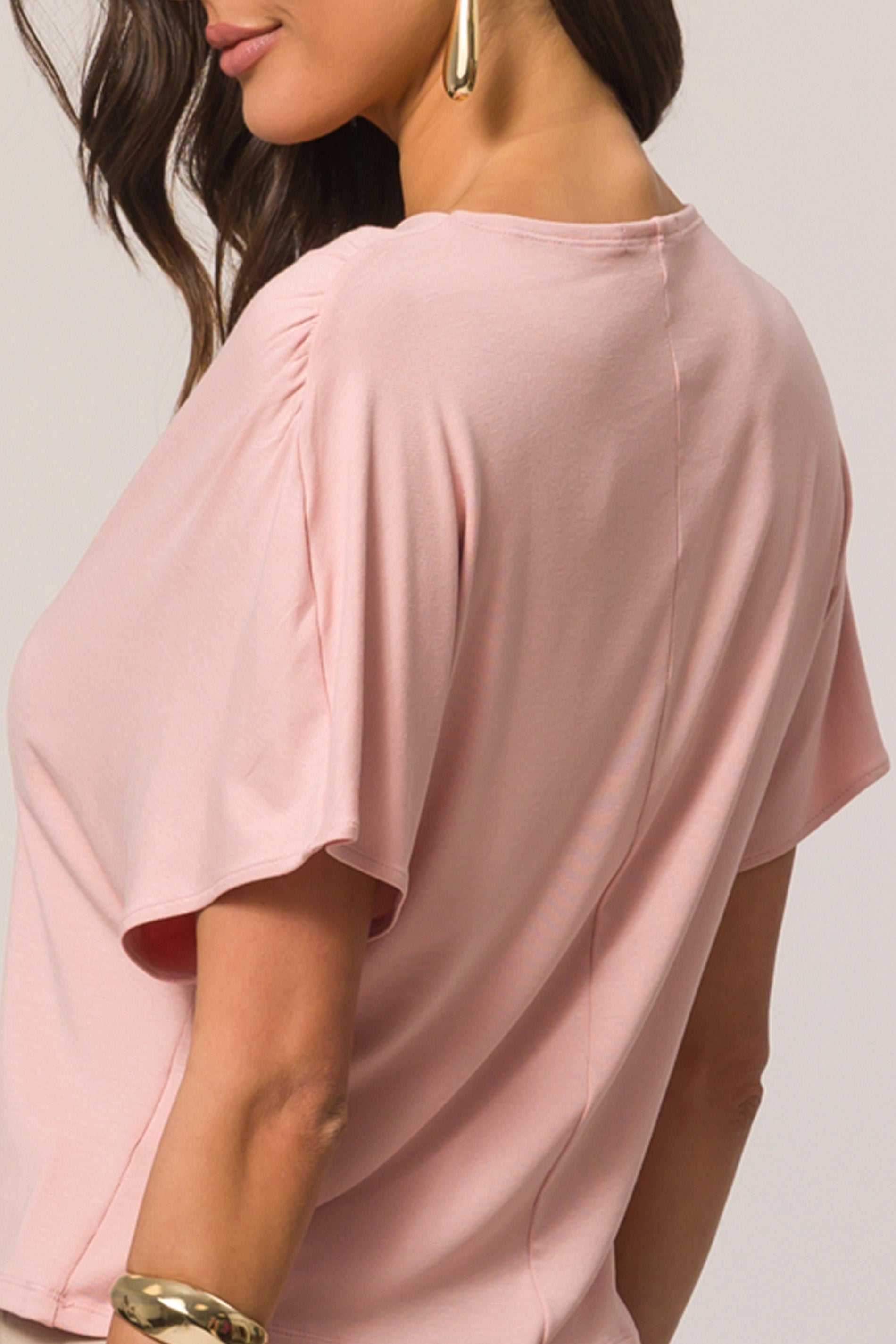 Blusa de manga curta em ribana clean