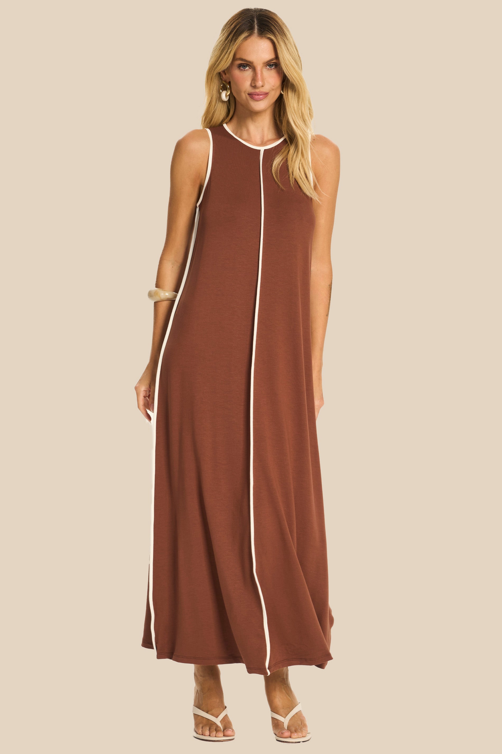 Vestido Longo Reto em Moletinho Miragem - Doce Trama