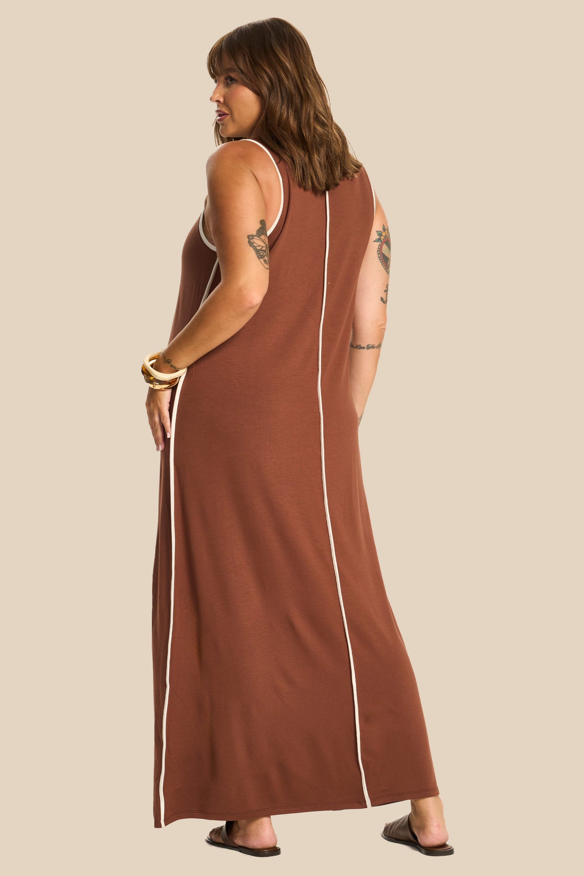 Vestido Longo Reto em Moletinho Miragem - Doce Trama
